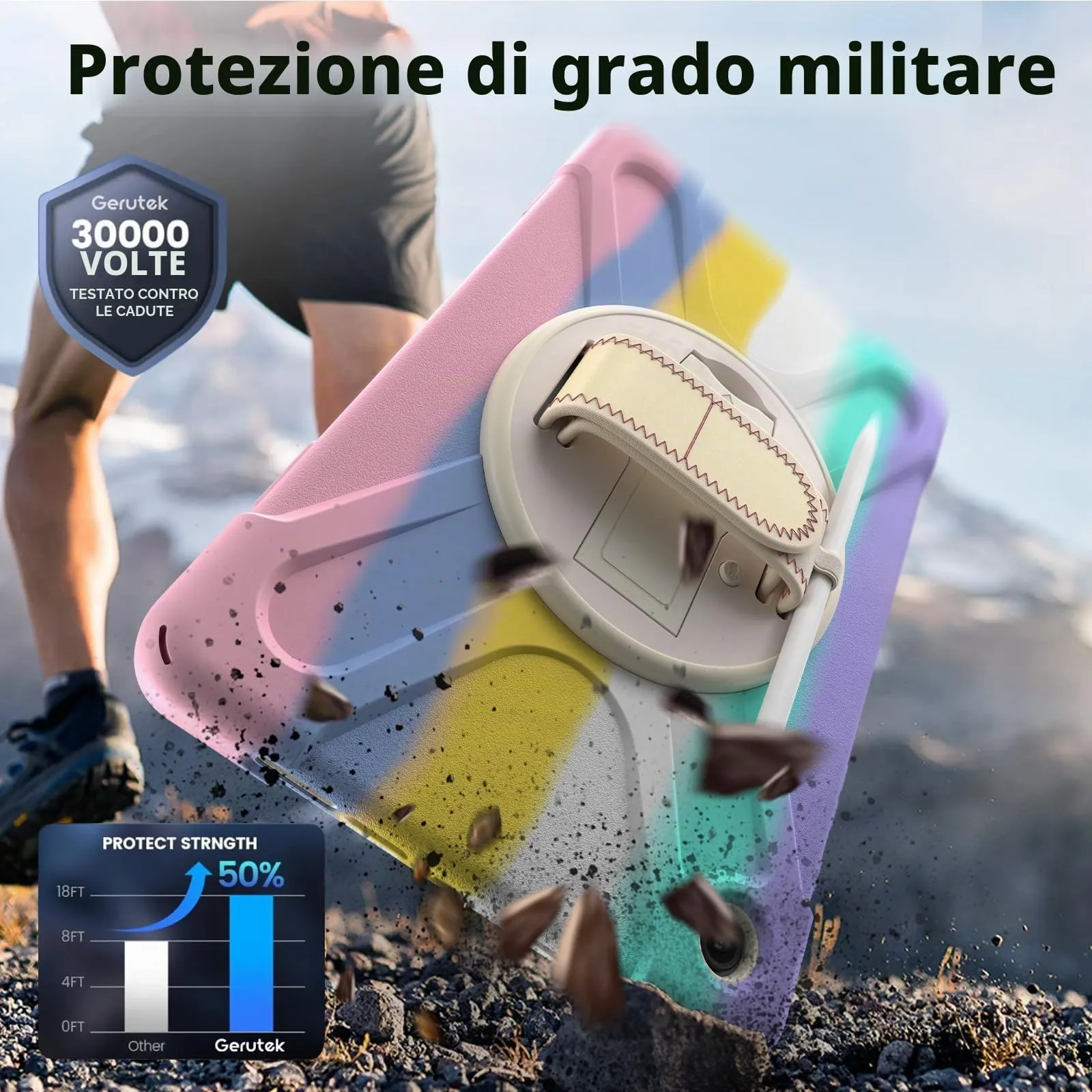 Gerutek Cover per Samsung Galaxy Tab A11+ / A11 Plus 11 Pollici, Arcobaleno - immagine 3