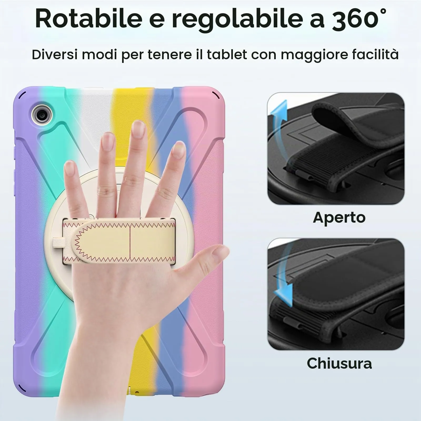 Gerutek Cover per Samsung Galaxy Tab A11+ / A11 Plus 11 Pollici, Arcobaleno - immagine 7