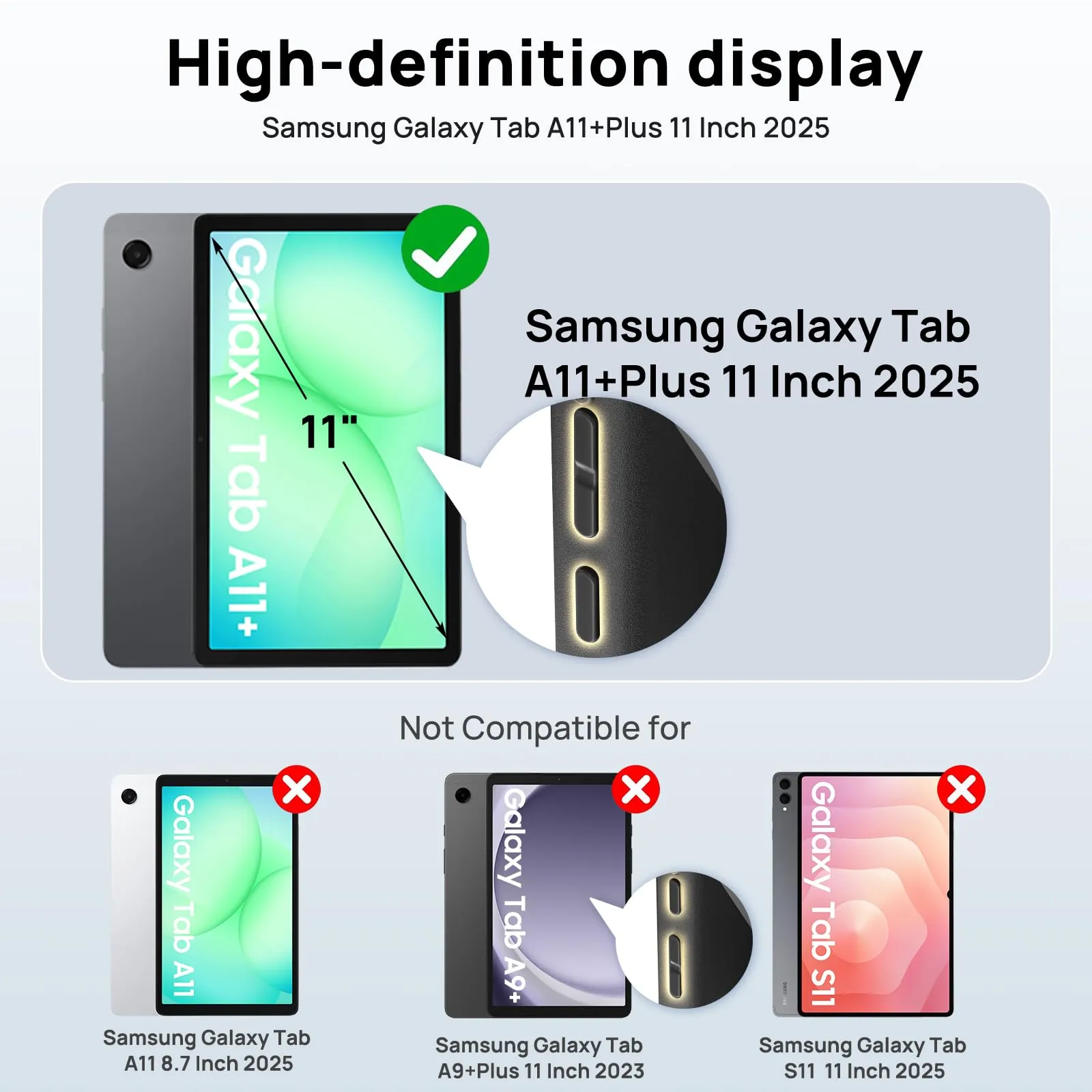 Gerutek Cover per Samsung Galaxy Tab A11+ / A11 Plus 11 Pollici, Blu - immagine 2
