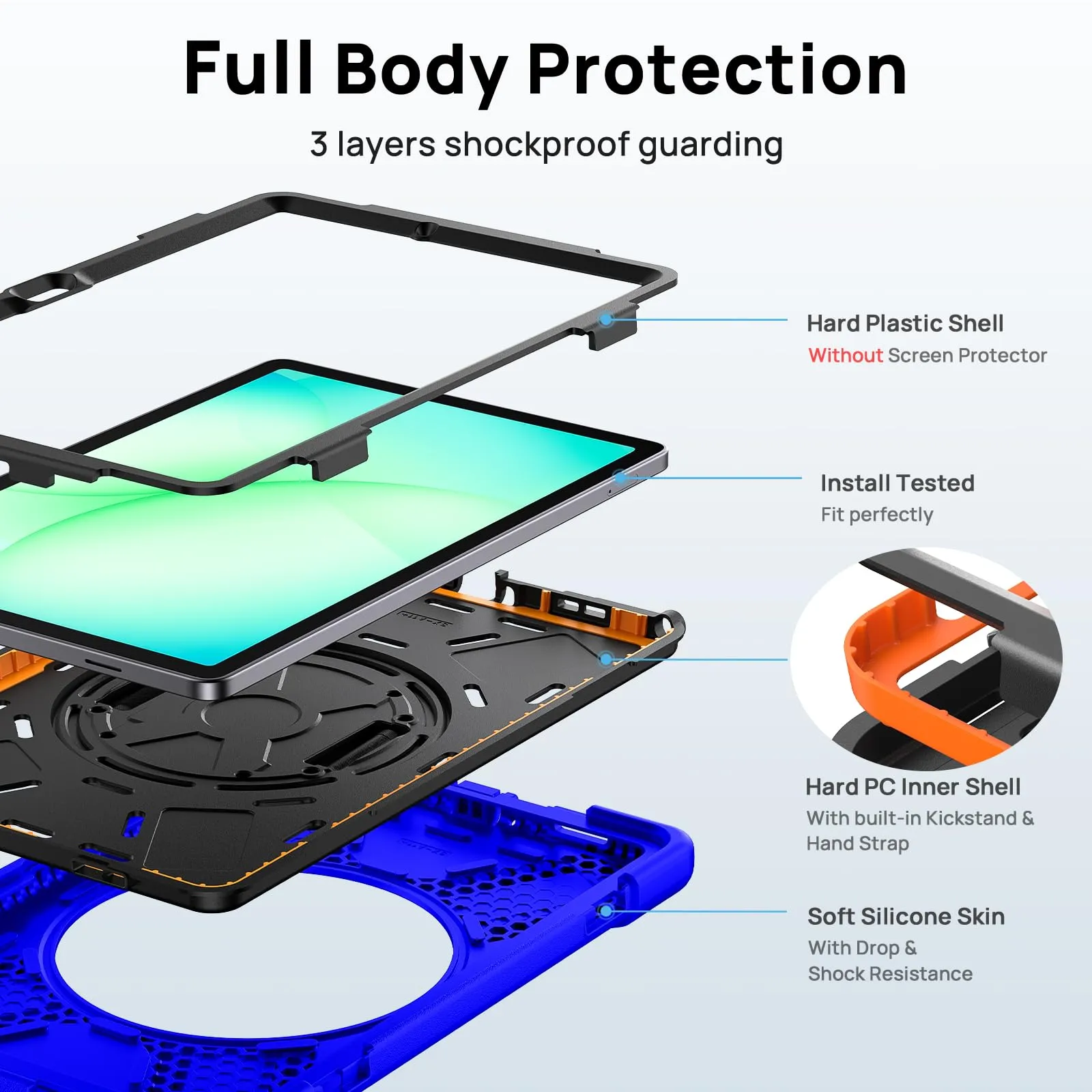 Gerutek Cover per Samsung Galaxy Tab A11+ / A11 Plus 11 Pollici, Blu - immagine 4