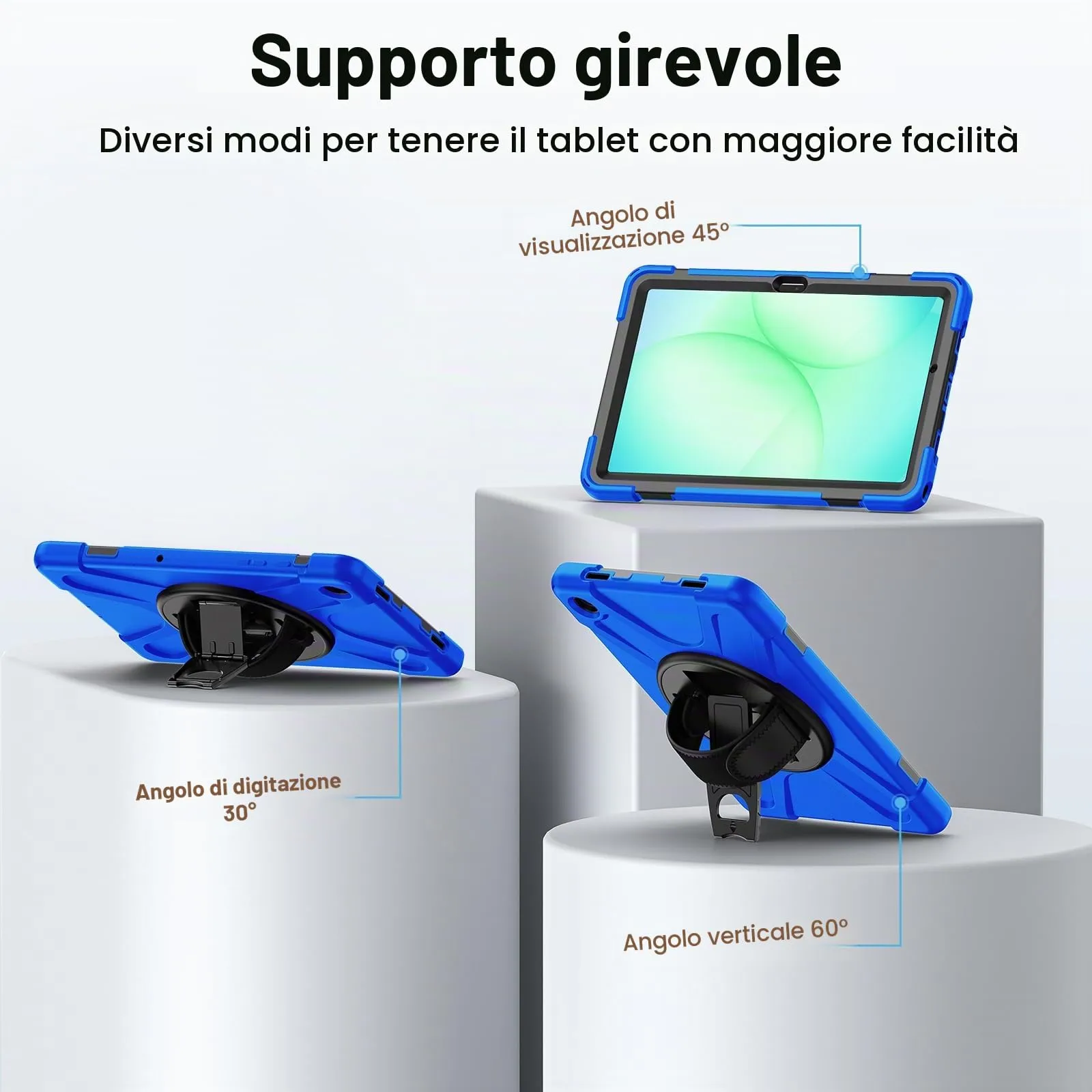 Gerutek Cover per Samsung Galaxy Tab A11+ / A11 Plus 11 Pollici, Blu - immagine 6