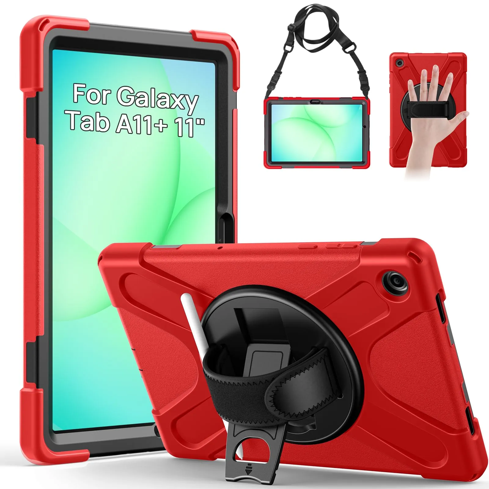 Gerutek Cover per Samsung Galaxy Tab A11+ / A11 Plus 11 Pollici, Rosso - immagine 1