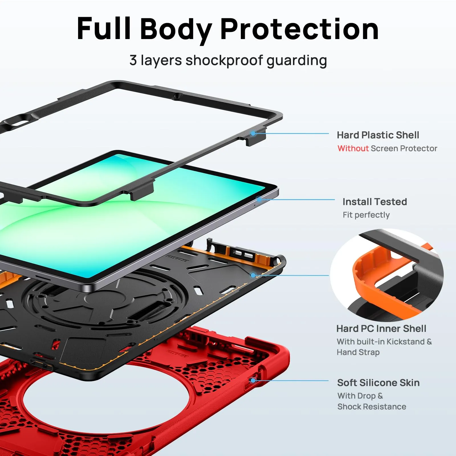 Gerutek Cover per Samsung Galaxy Tab A11+ / A11 Plus 11 Pollici, Rosso - immagine 4