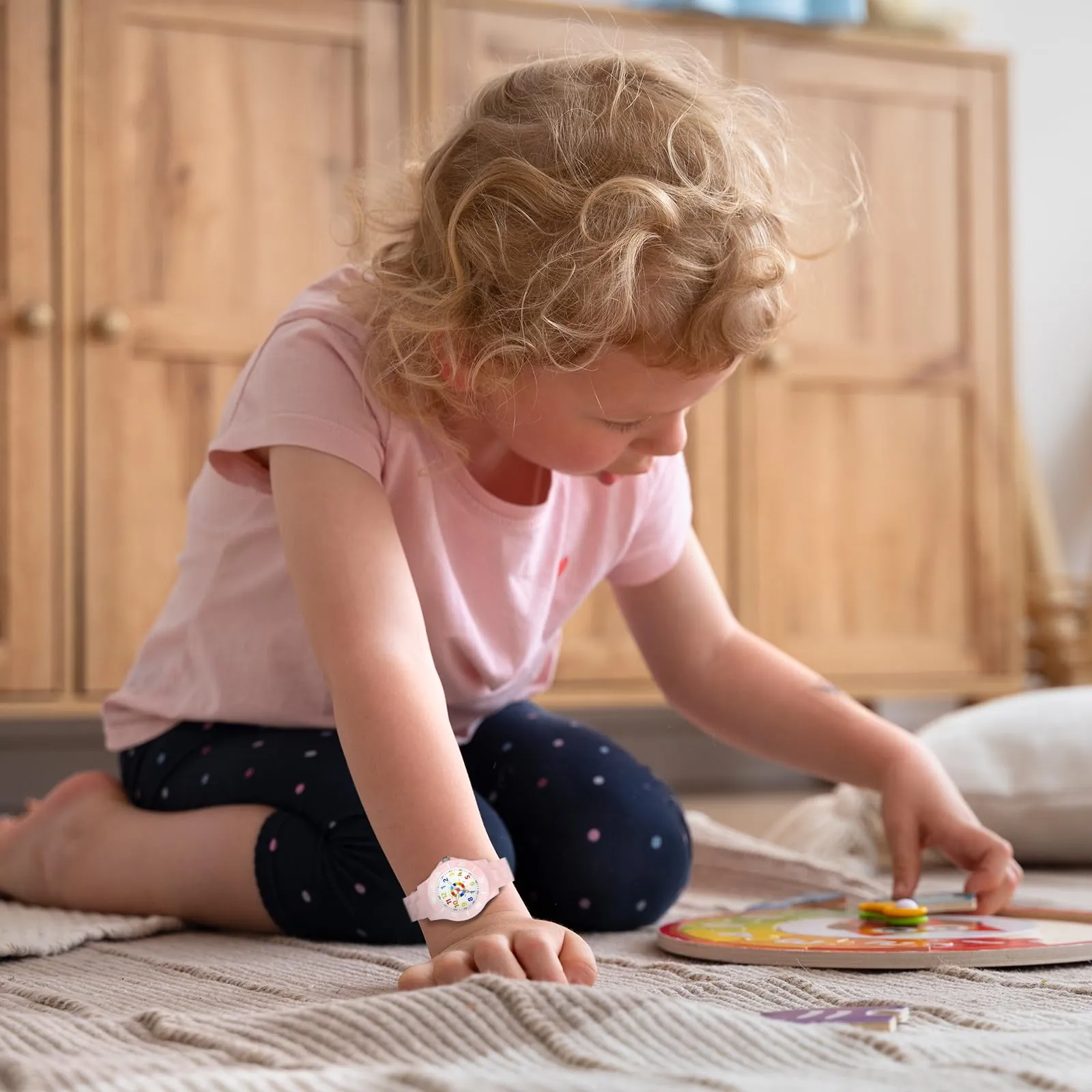 DTKID Orologio Bambini Analogico, Ghiera Girevole, Silicone (Rosa Pallido) - immagine 7