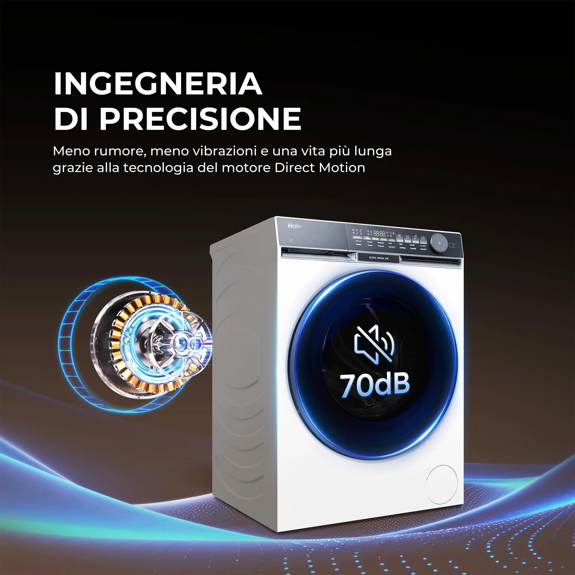 Haier X Serie 9 Lavatrice 10 Kg, Libera Installazione, Carica Frontale, Classe A-30%, 1400 Giri, Ultra Fresh Air e Ciclo Refresh a Vapore, Wi-Fi con App hOn, 85x60x62 cm, Bianca – HW100-B14387U-IT - immagine 5