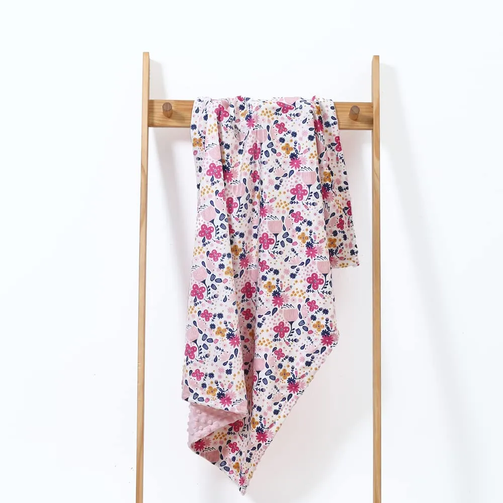 CREVENT 2 coperte per bambini piccoli, 75 cm x 100 cm, graziose, soffici, calde, per biancheria da letto, lettino, passeggino, giraffa + fiore - immagine 5
