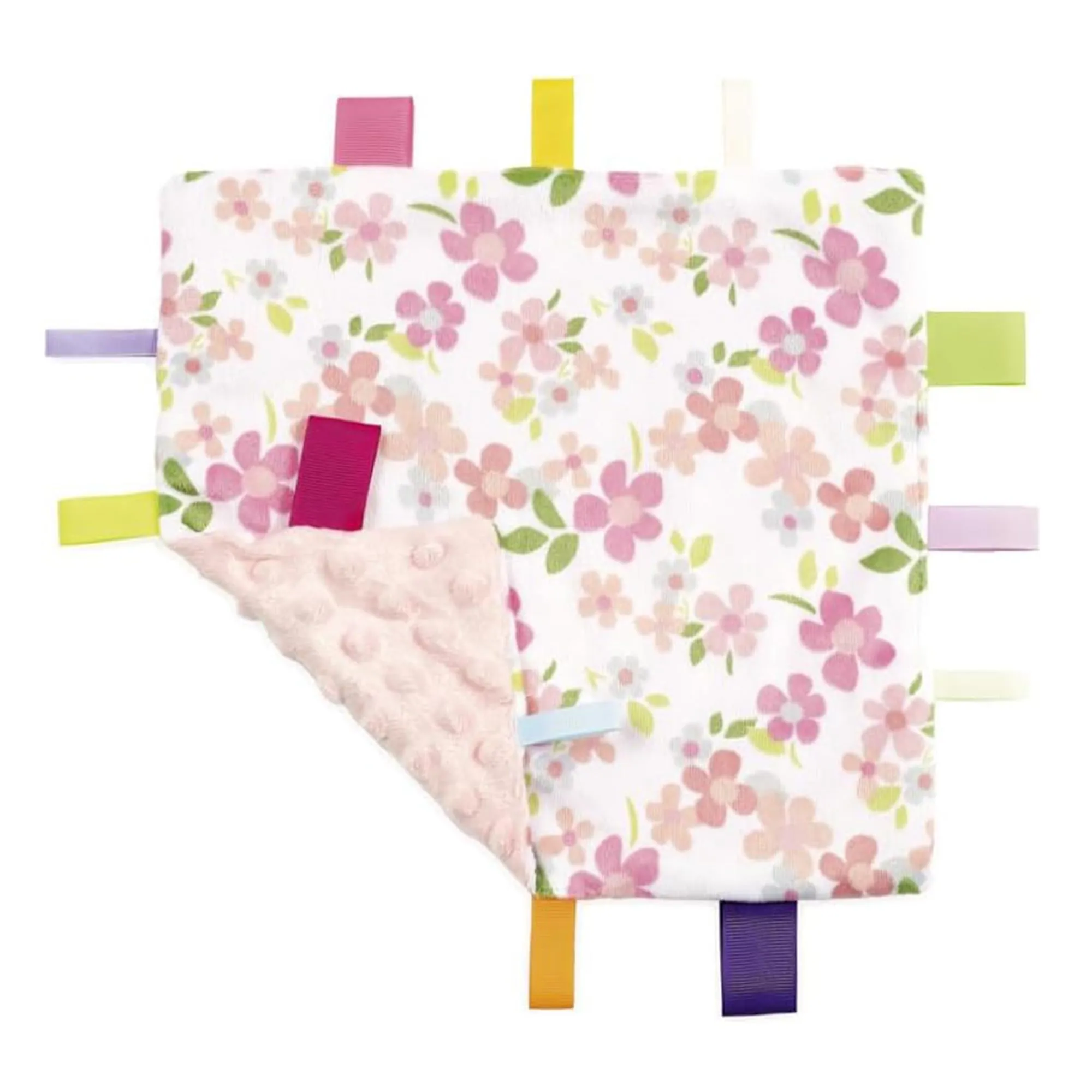 CREVENT Coperte di Sicurezza con Etichette per Bambini, Morbida Piccola Coperta Sensoriale e Confortevole, Ottimi Regali per Compleanno e Baby Shower – 24X24cm/10 X10 Verde + Fiore Selvatico - immagine 4