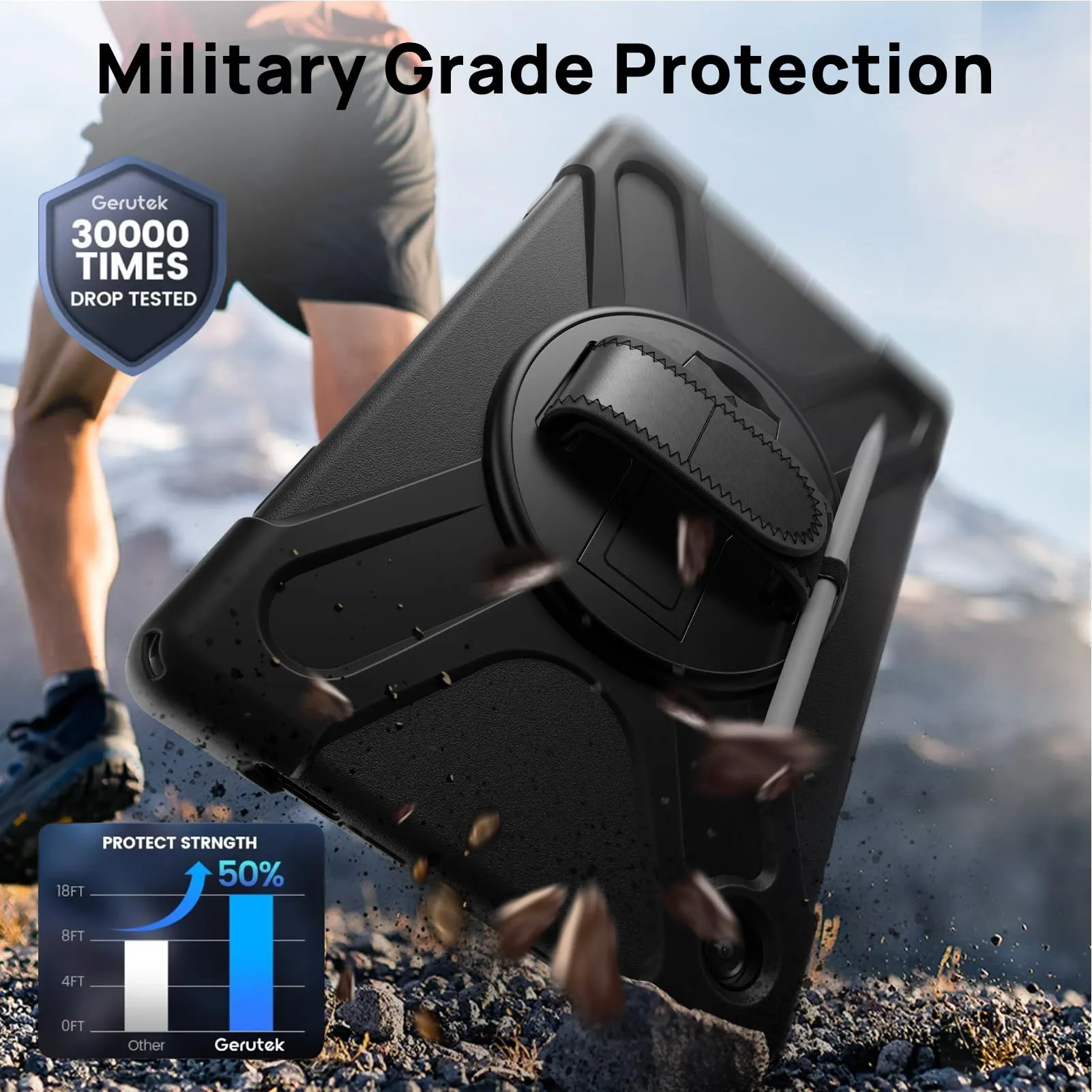 Gerutek Cover per Samsung Galaxy Tab A11+ / A11 Plus 11 Pollici, Nero - immagine 3