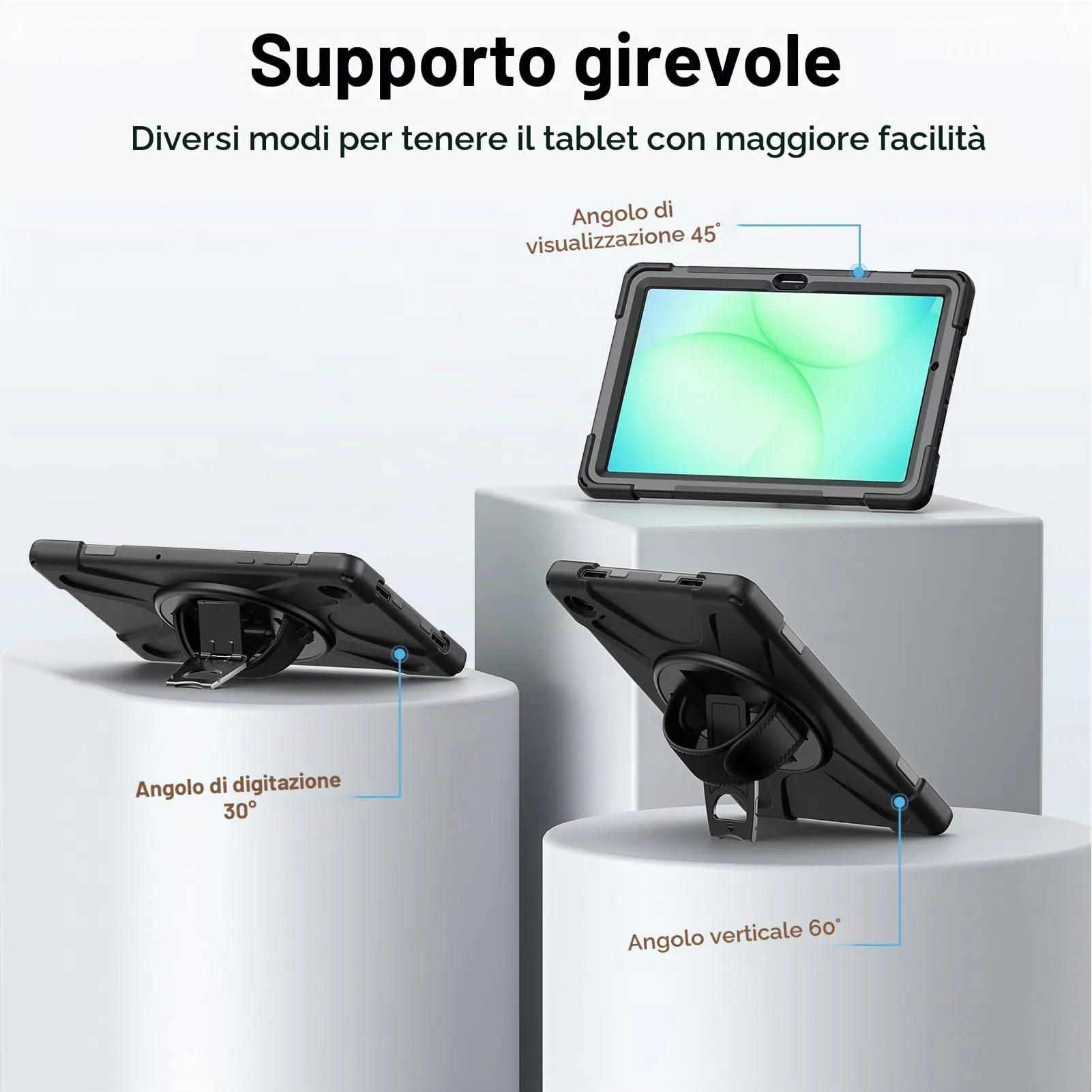 Gerutek Cover per Samsung Galaxy Tab A11+ / A11 Plus 11 Pollici, Nero - immagine 6