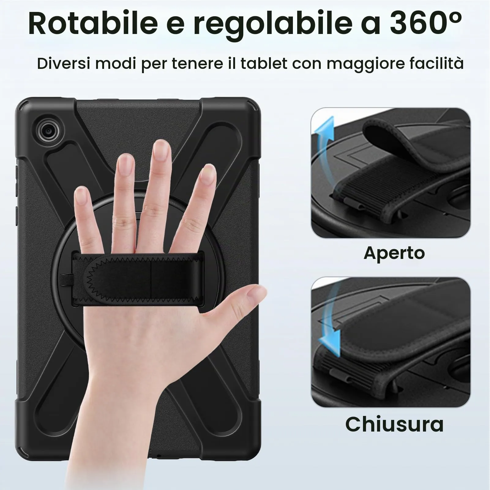 Gerutek Cover per Samsung Galaxy Tab A11+ / A11 Plus 11 Pollici, Nero - immagine 7
