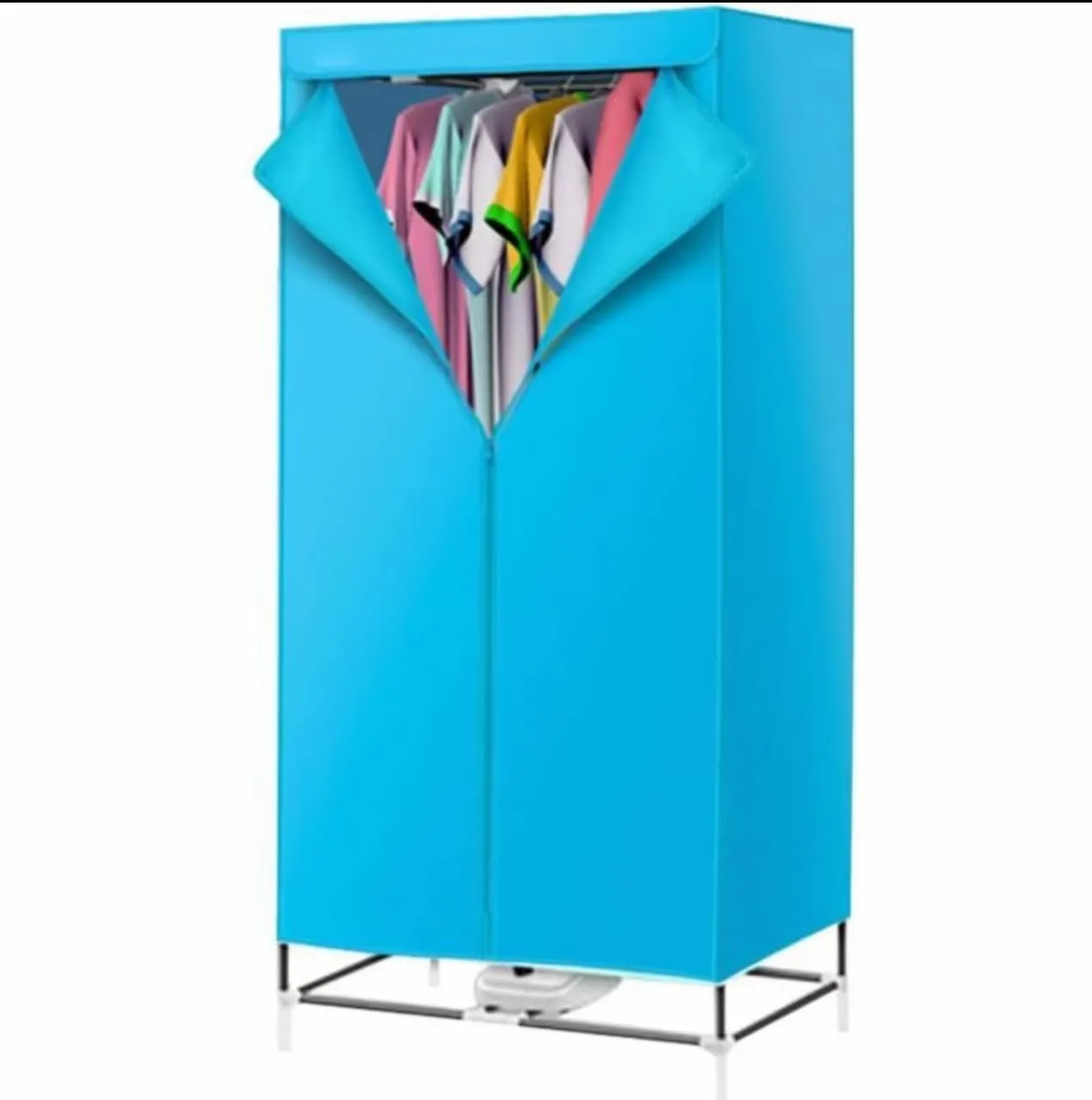 Asciugabiancheria Elettrico Portatile, 900W, Timer 180 Minuti, Capacità 30kg, Struttura in Acciaio Inox, Blu - immagine 1