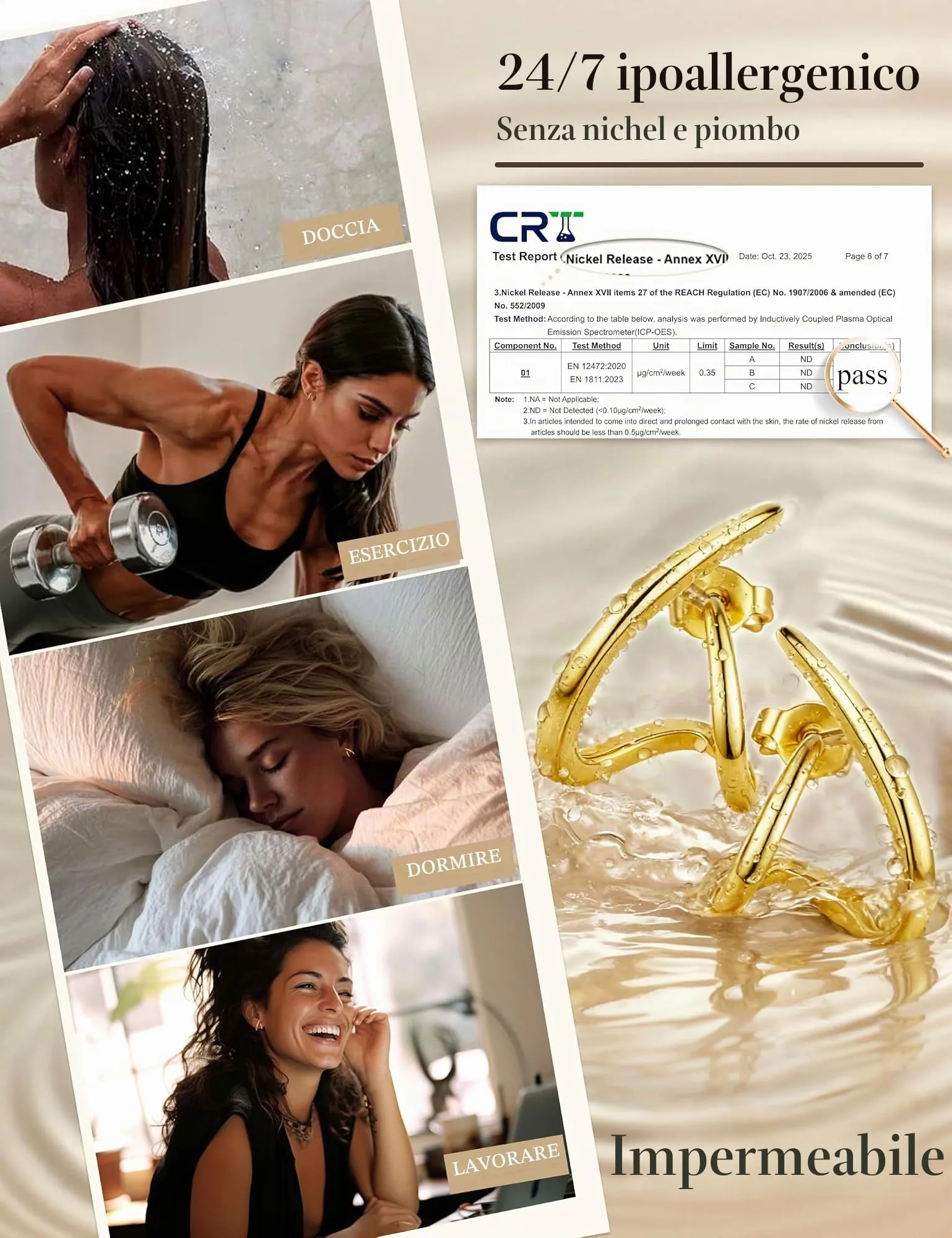 Diamday Orecchini Donna, Orecchini Cerchio, Agli in argento 925 - immagine 3