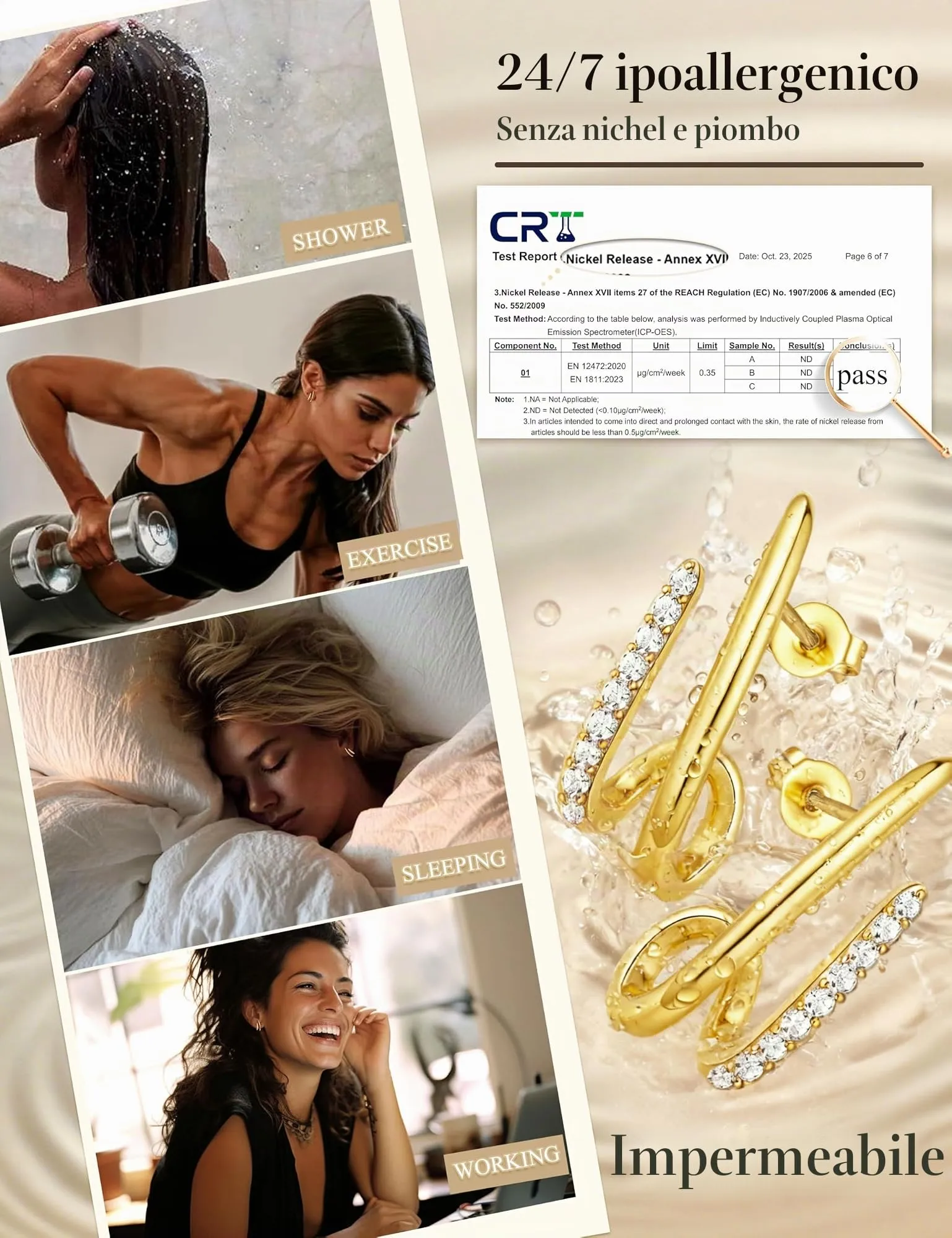 Diamday Orecchini Donna, Orecchini Cerchio, Agli in argento 925 - immagine 3