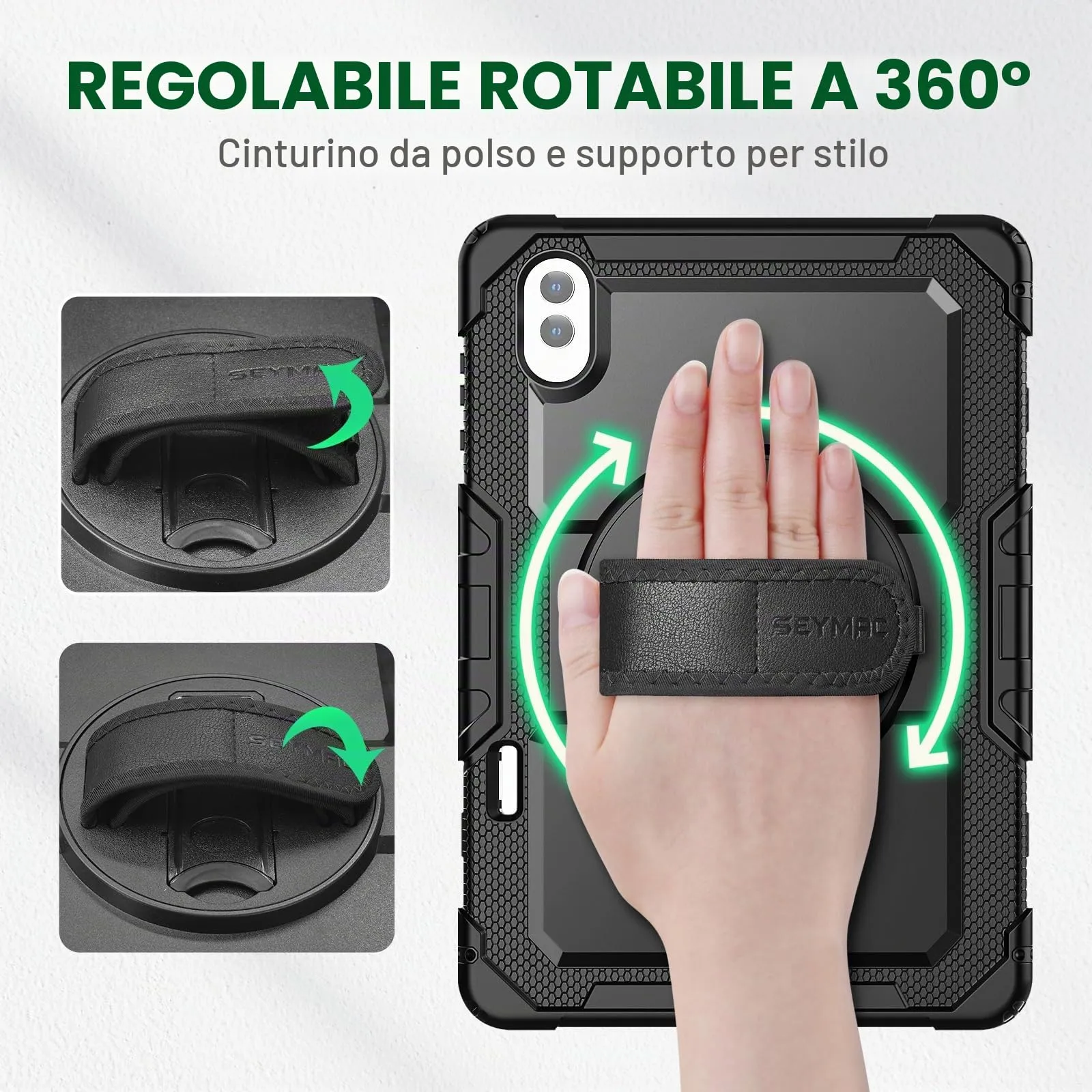 SEYMAC Cover per Samsung Galaxy Tab S12 Ultra /S11 Ultra 14,6 Pollici, Nero - immagine 3