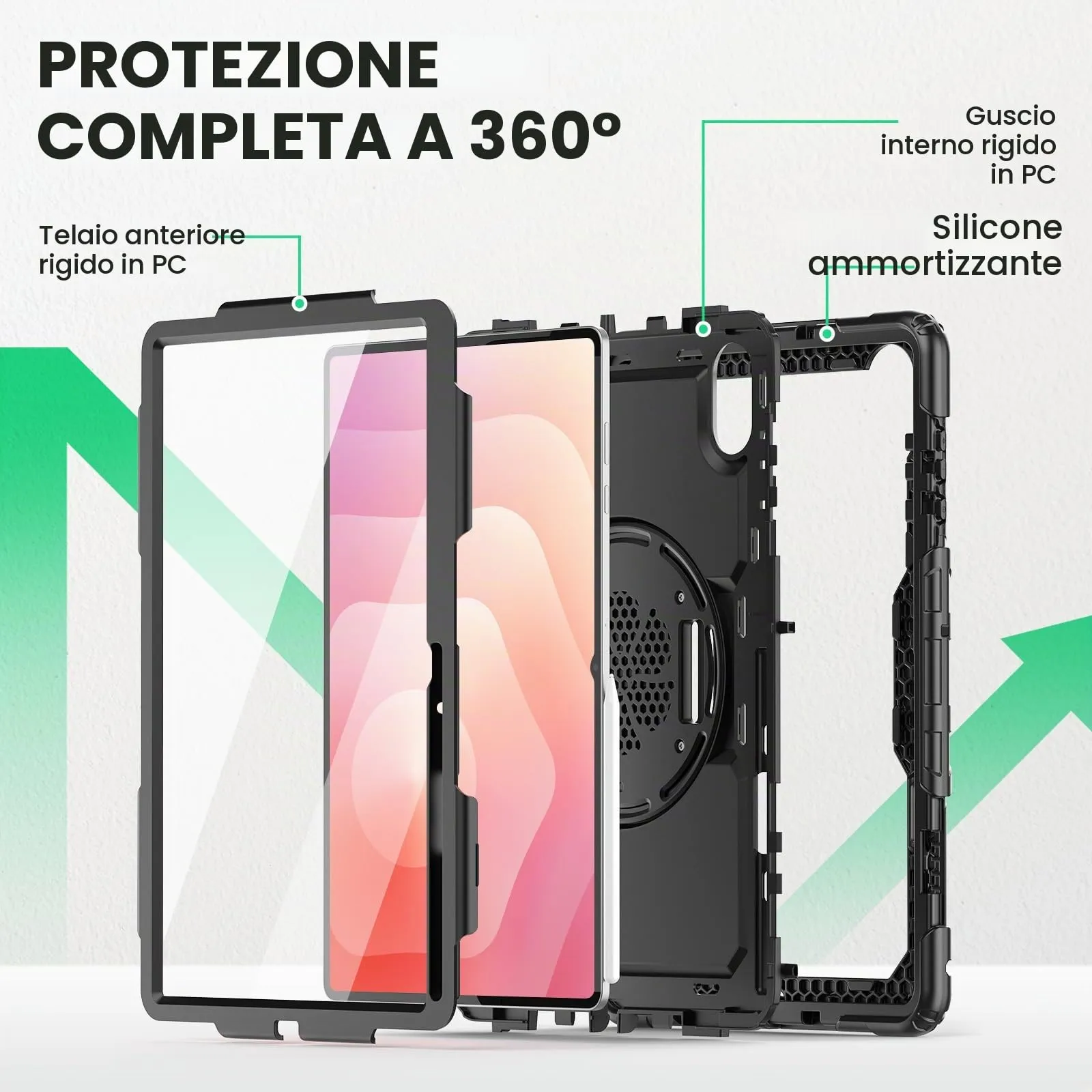 SEYMAC Cover per Samsung Galaxy Tab S12 Ultra /S11 Ultra 14,6 Pollici, Nero - immagine 5