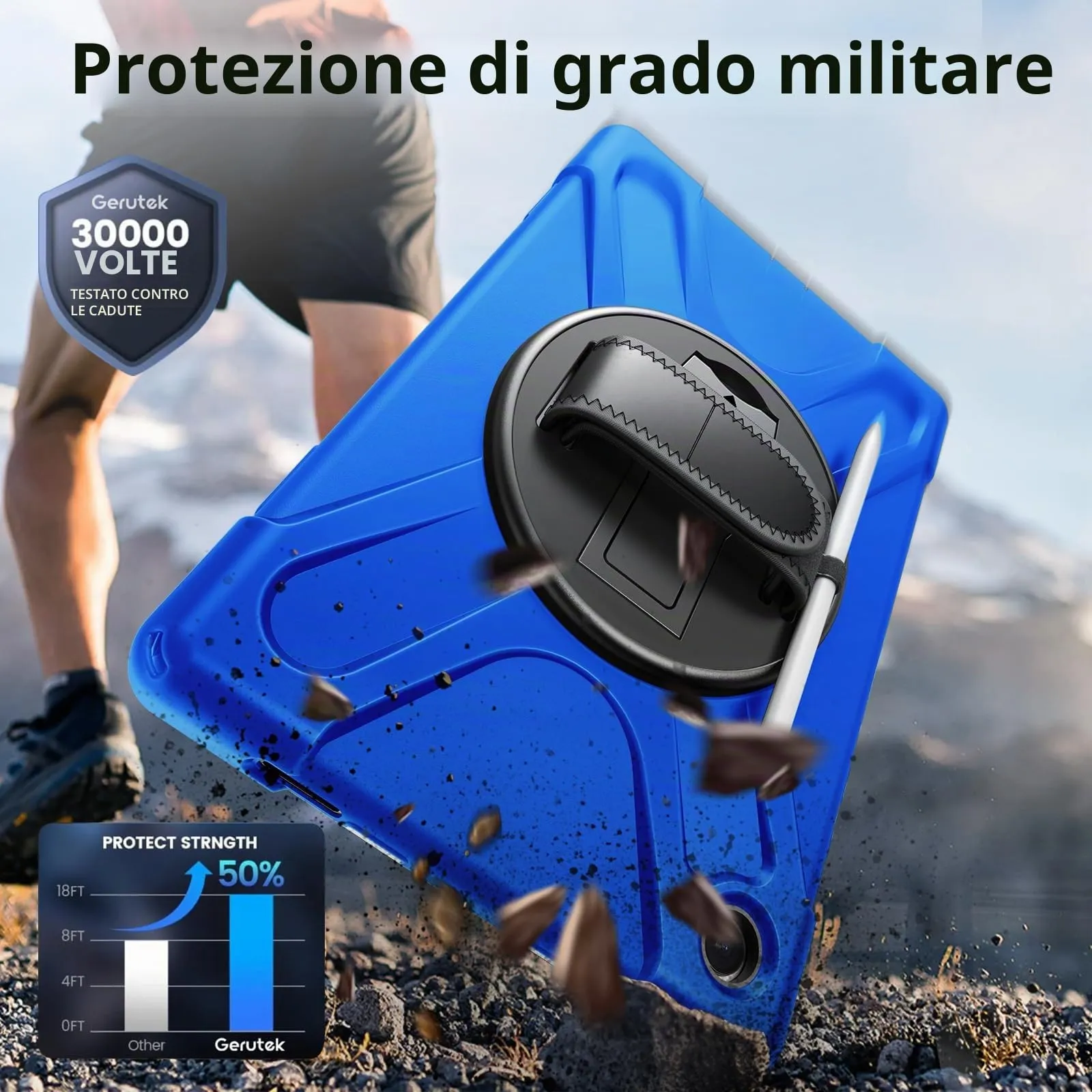 Gerutek Cover per Samsung Galaxy Tab A11 8,7 Pollici 2025, Blu - immagine 3