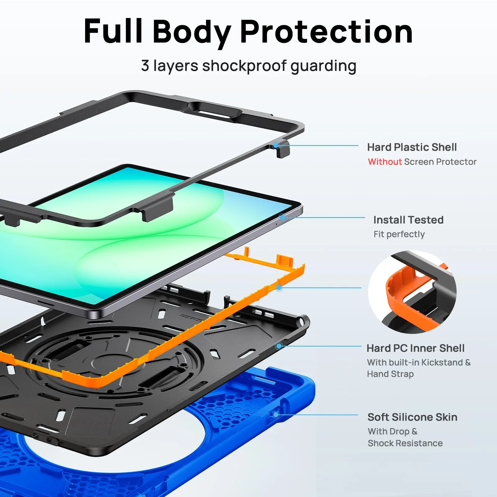 Gerutek Cover per Samsung Galaxy Tab A11 8,7 Pollici 2025, Blu - immagine 4