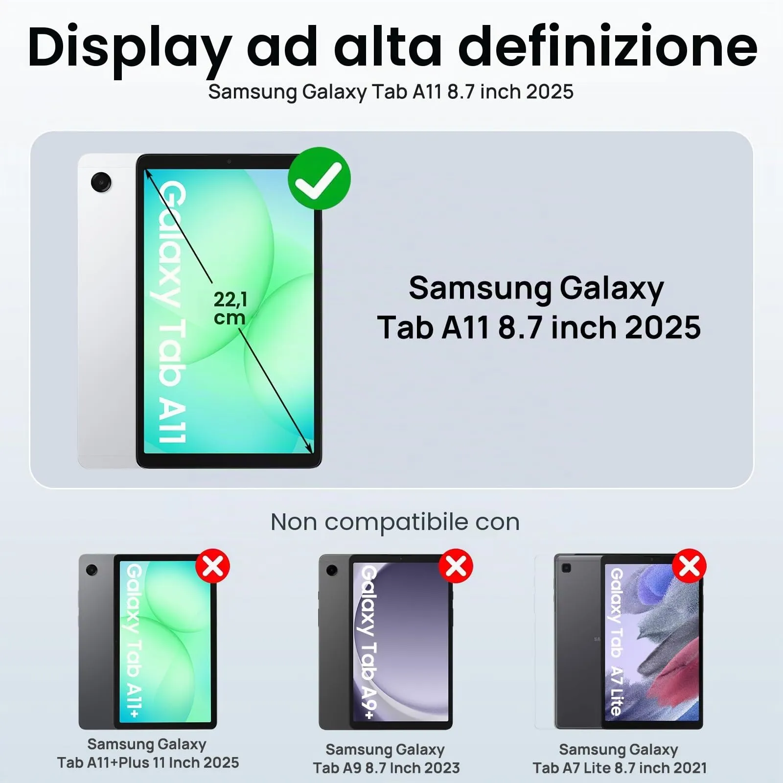Gerutek Cover per Samsung Galaxy Tab A11 8,7 Pollici 2025, Arcobaleno - immagine 2