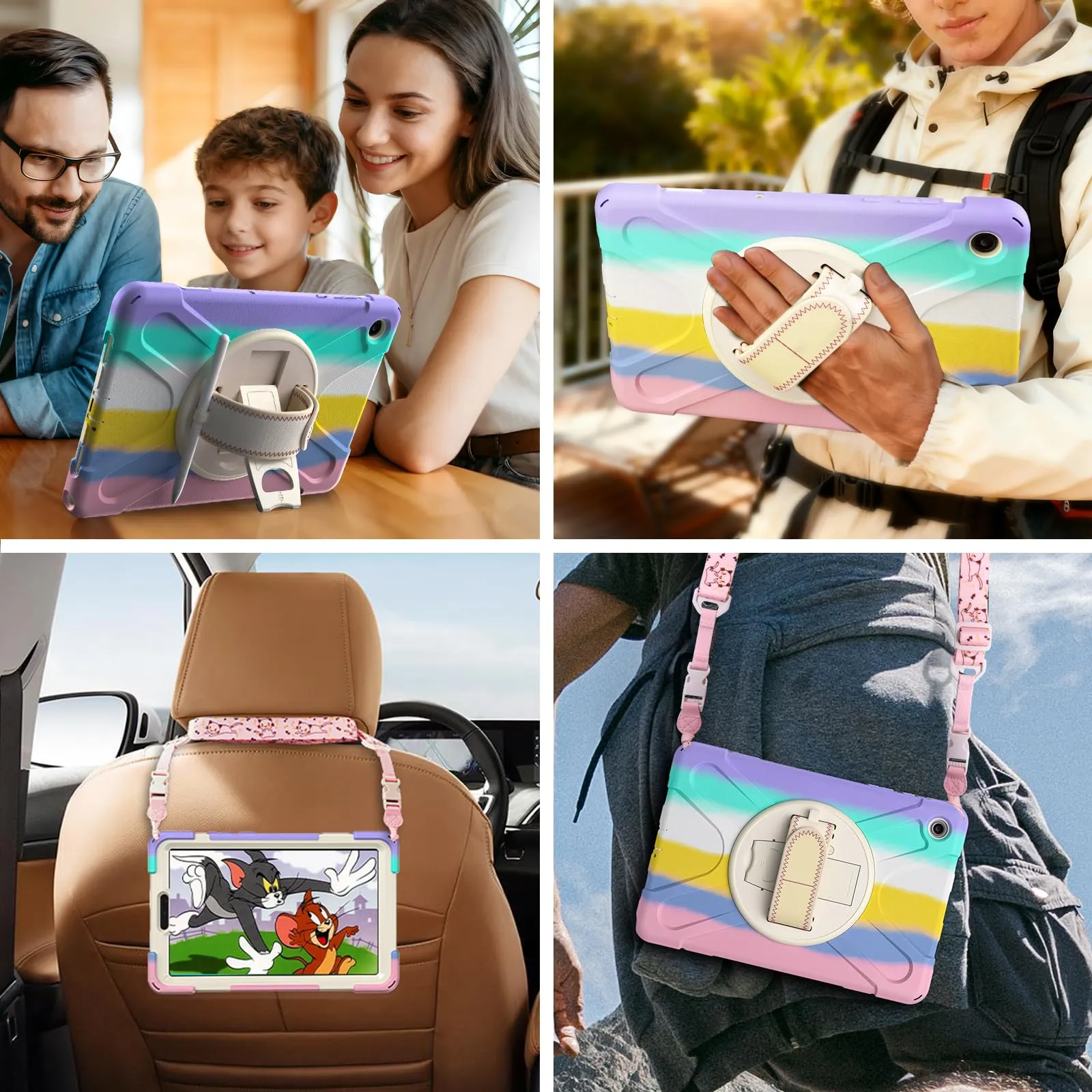 Gerutek Cover per Samsung Galaxy Tab A11 8,7 Pollici 2025, Arcobaleno - immagine 5