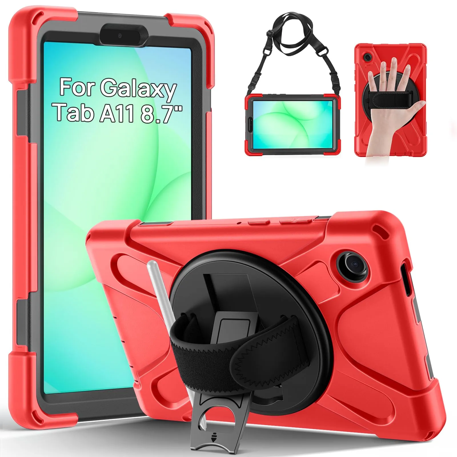 Gerutek Cover per Samsung Galaxy Tab A11 8,7 Pollici 2025, Rosso - immagine 1