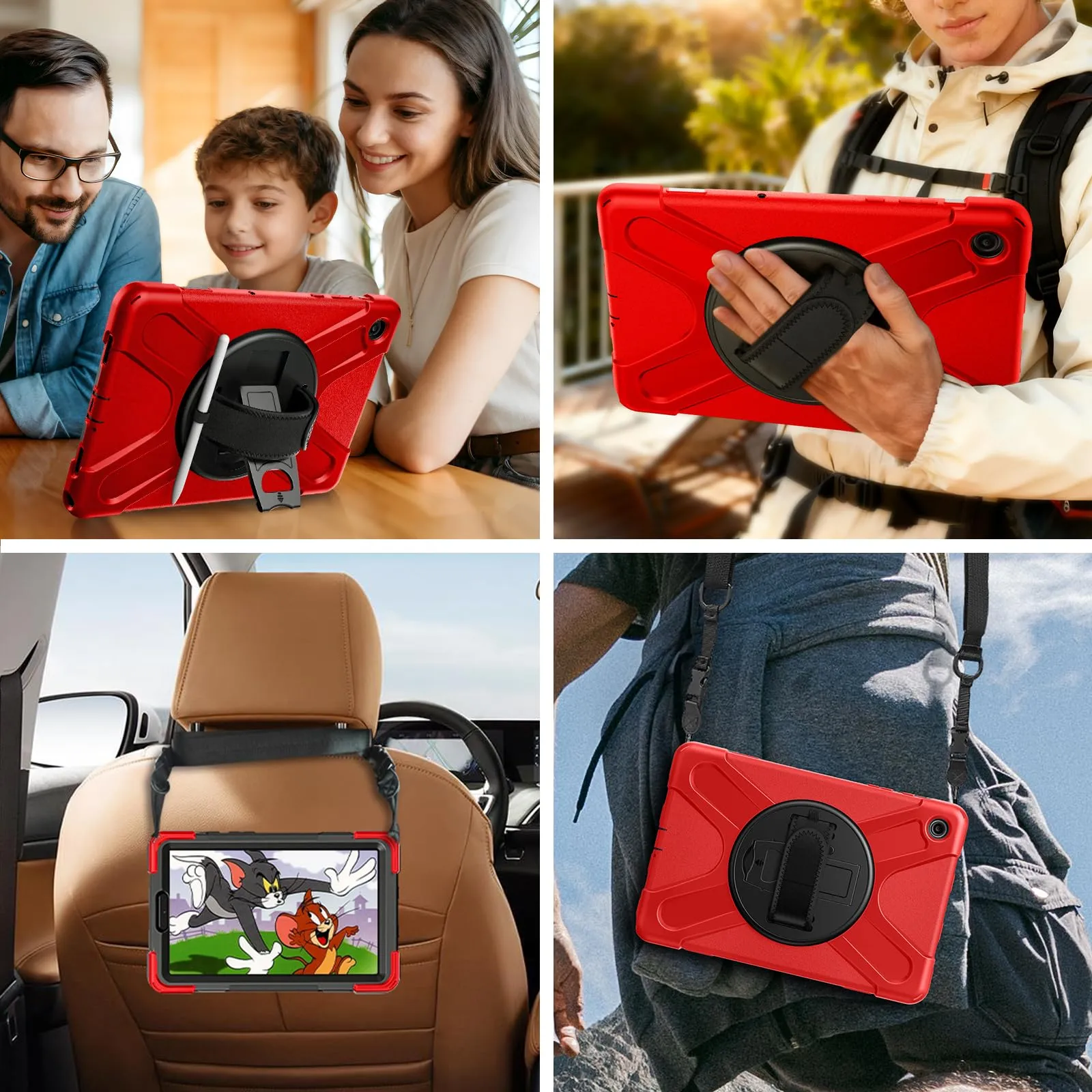 Gerutek Cover per Samsung Galaxy Tab A11 8,7 Pollici 2025, Rosso - immagine 5