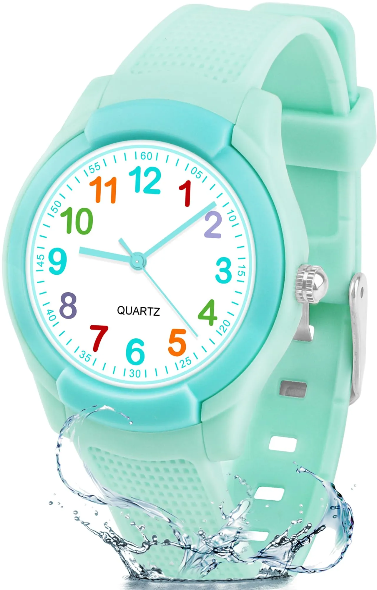 Juboos Orologio Analogico Per Bambini E Bambine, Impermeabile Fino A 3 ATM, Con Gatto, Facile Da Leggere, Viola, Orologio Gatto Bambini - immagine 1