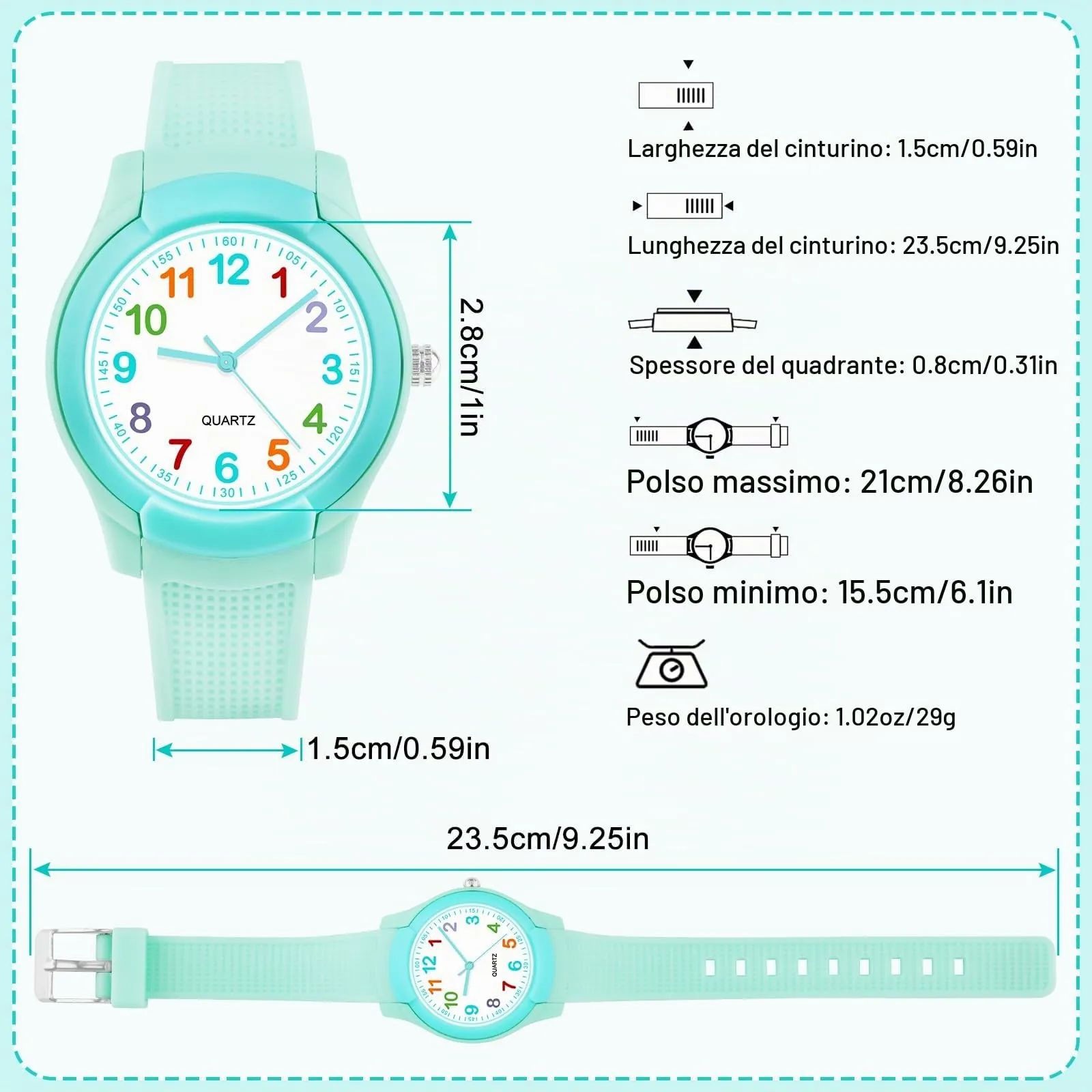 Juboos Orologio Analogico Per Bambini E Bambine, Impermeabile Fino A 3 ATM, Con Gatto, Facile Da Leggere, Viola, Orologio Gatto Bambini - immagine 4