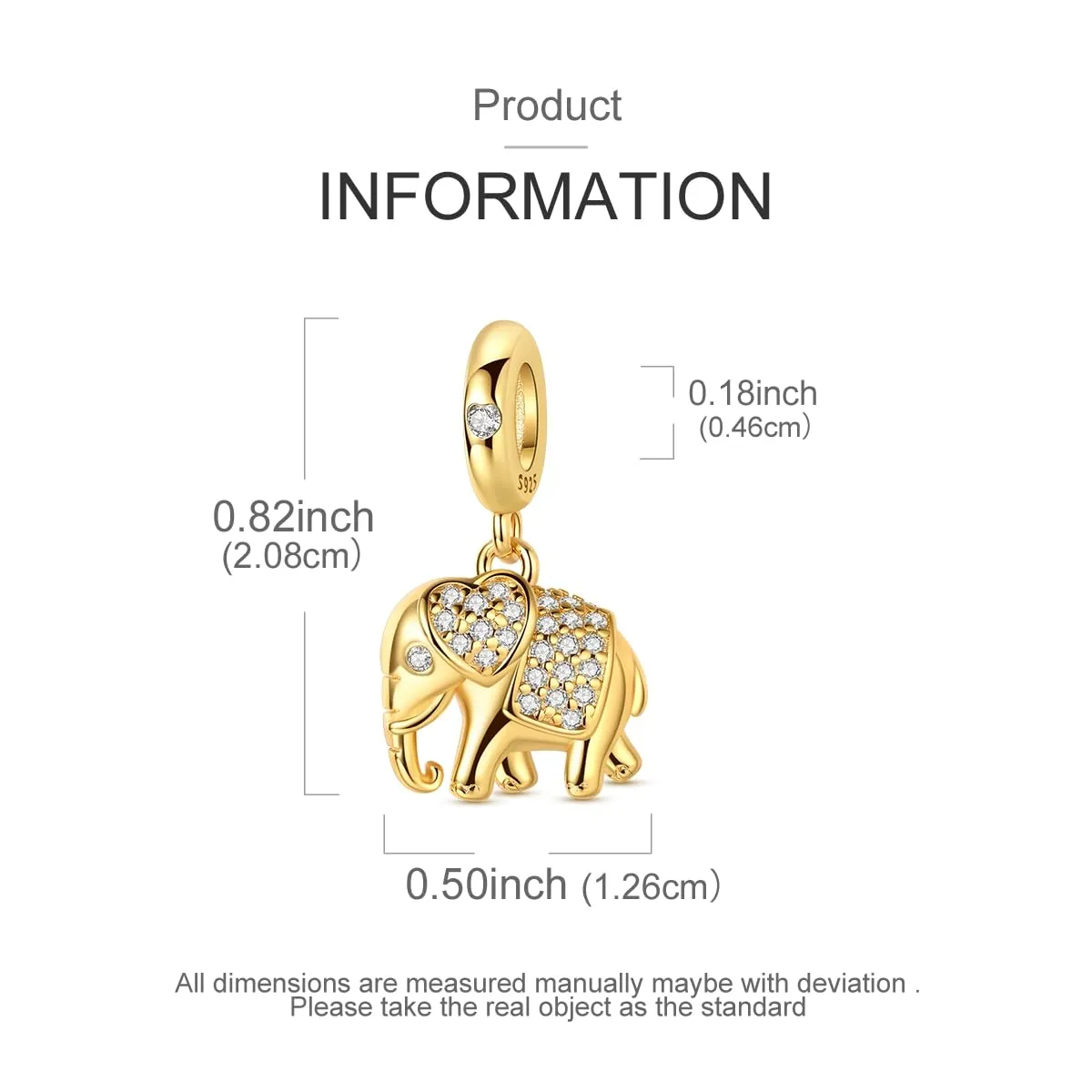 QIKAOLA Ciondolo Bead Charm Perline in argento sterling S925 per bracciali e collane europee per donne - immagine 5
