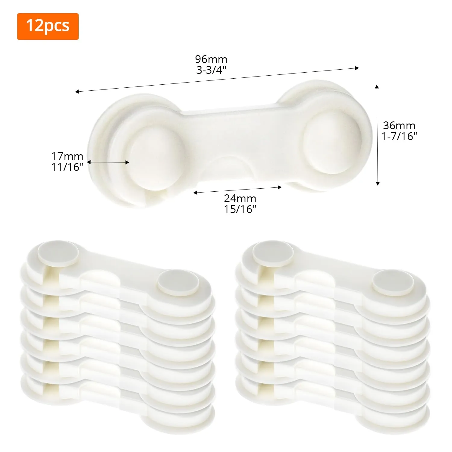 QWORK® 12 Pezzi Blocca sicurezza per Armadietto, Cassetti, Frigoriferi - Sicurezza Domestica in ABS Durevole - immagine 6