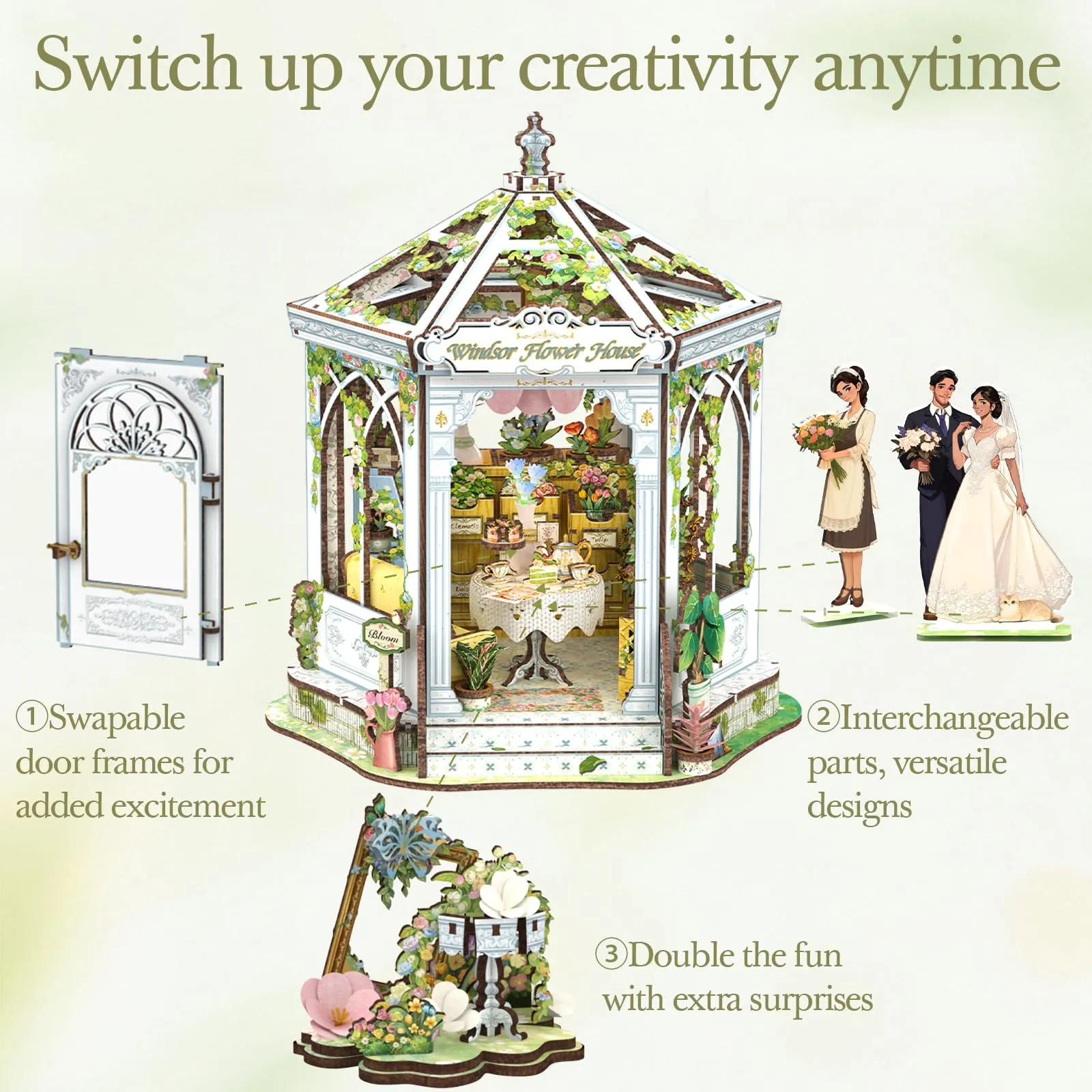 Cutefun DIY Miniature House - Casa delle bambole (Windsor Flower House) - immagine 5
