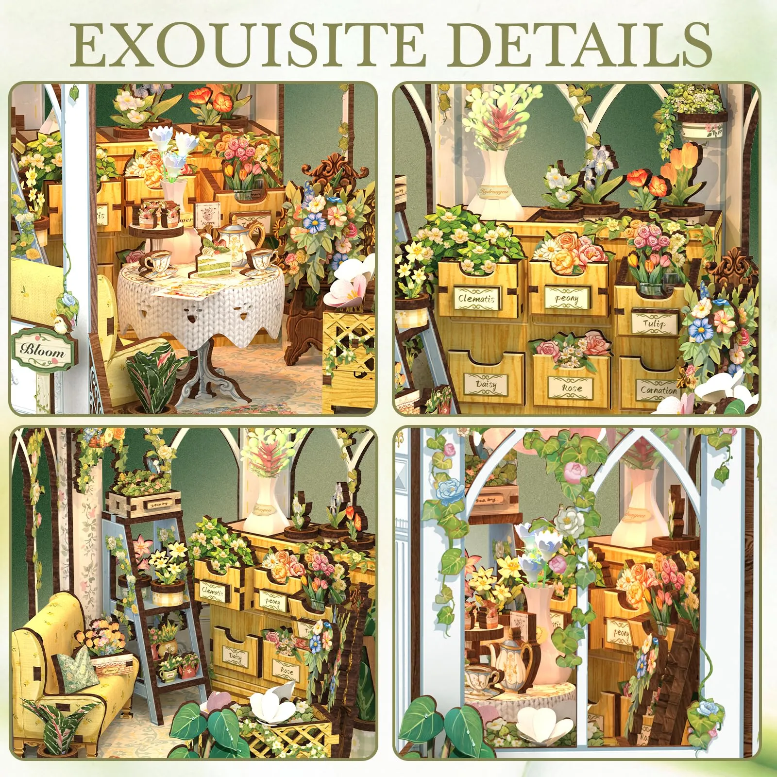 Cutefun DIY Miniature House - Casa delle bambole (Windsor Flower House) - immagine 7
