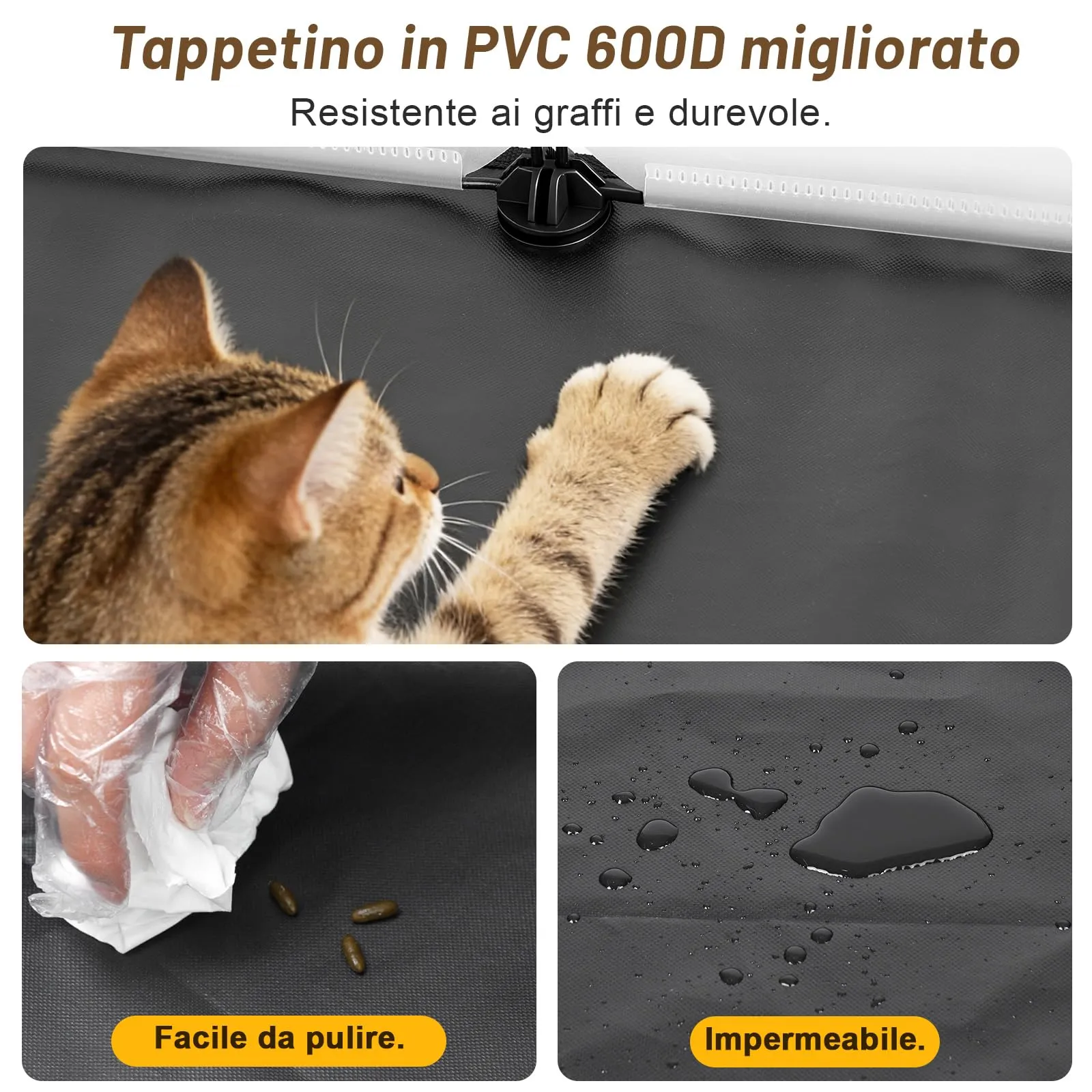 Aystkniet Gabbia per Porcellini Dindia con Fondo Impermeabile, 122 cm x 60 cm x 40 cm, Recinto per Piccoli Animali, Barriera per Animali Domestici per Interno ed Esterno (Transparent) - immagine 4