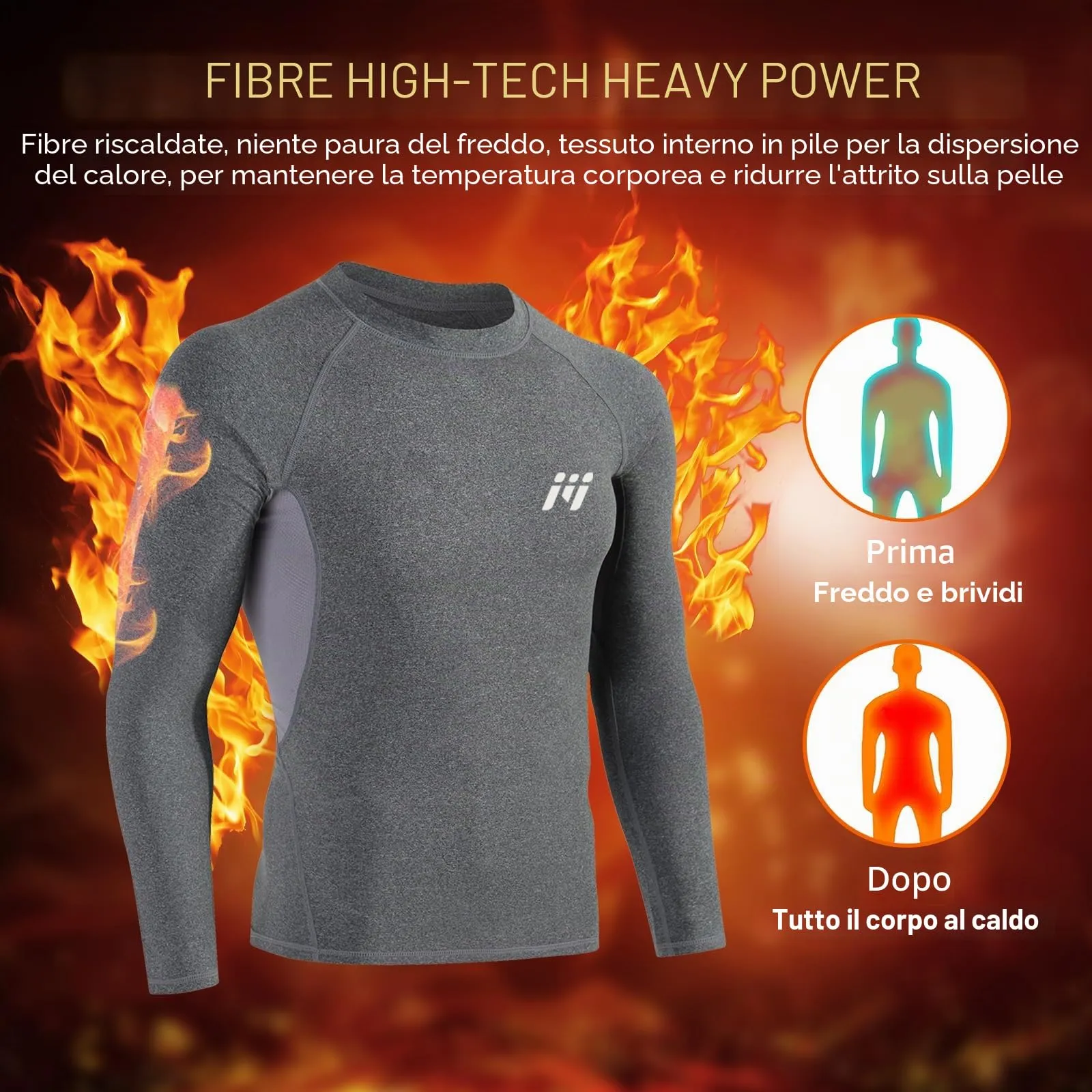 MEETWEE Maglia Termica Uomo, Maglia a Manica Lunga Compression Maglietta Biancheria Intima Sport T-Shirt Baselayer da Corsa Ciclismo Fitness - immagine 3