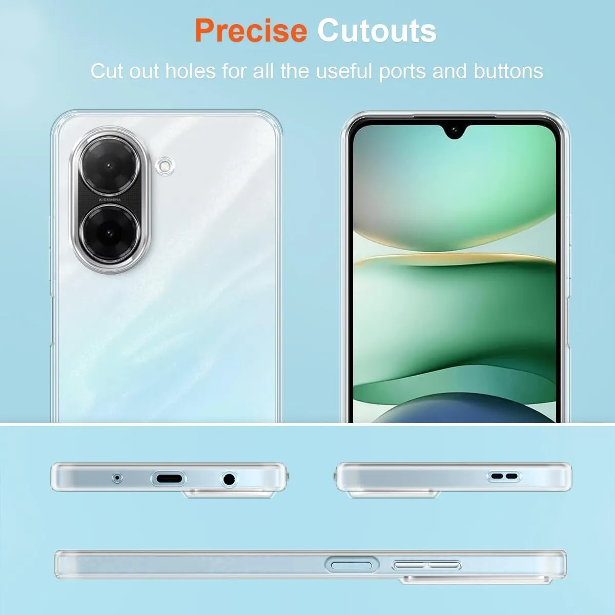 Captor Cover Xiaomi Redmi A5 4G, Custodia Trasparente in Silicone Morbido, Sottile, Anti-Graffio, Protezione Fotocamera, Anti-Ingiallimento, Flessibile e Resistente per Cover Redmi A5 4G - immagine 4