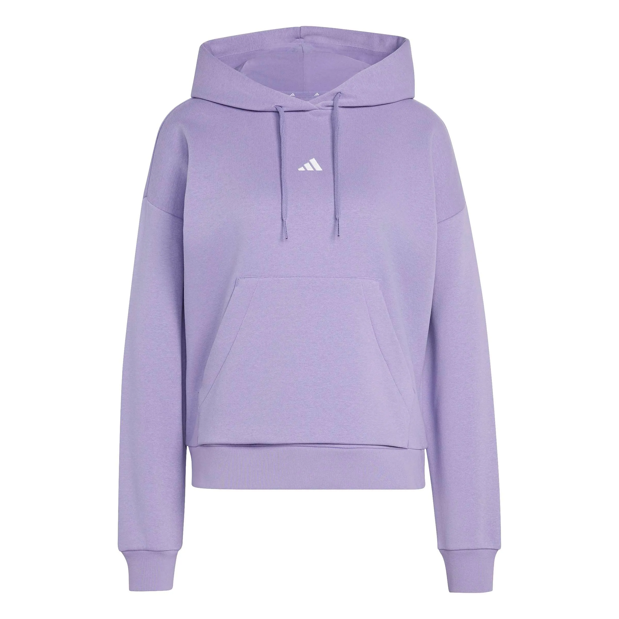 adidas Donna Essentials Small Logo Feel Cozy Hoodie Sweatshirt, Magic Lilac/White, M - immagine 1