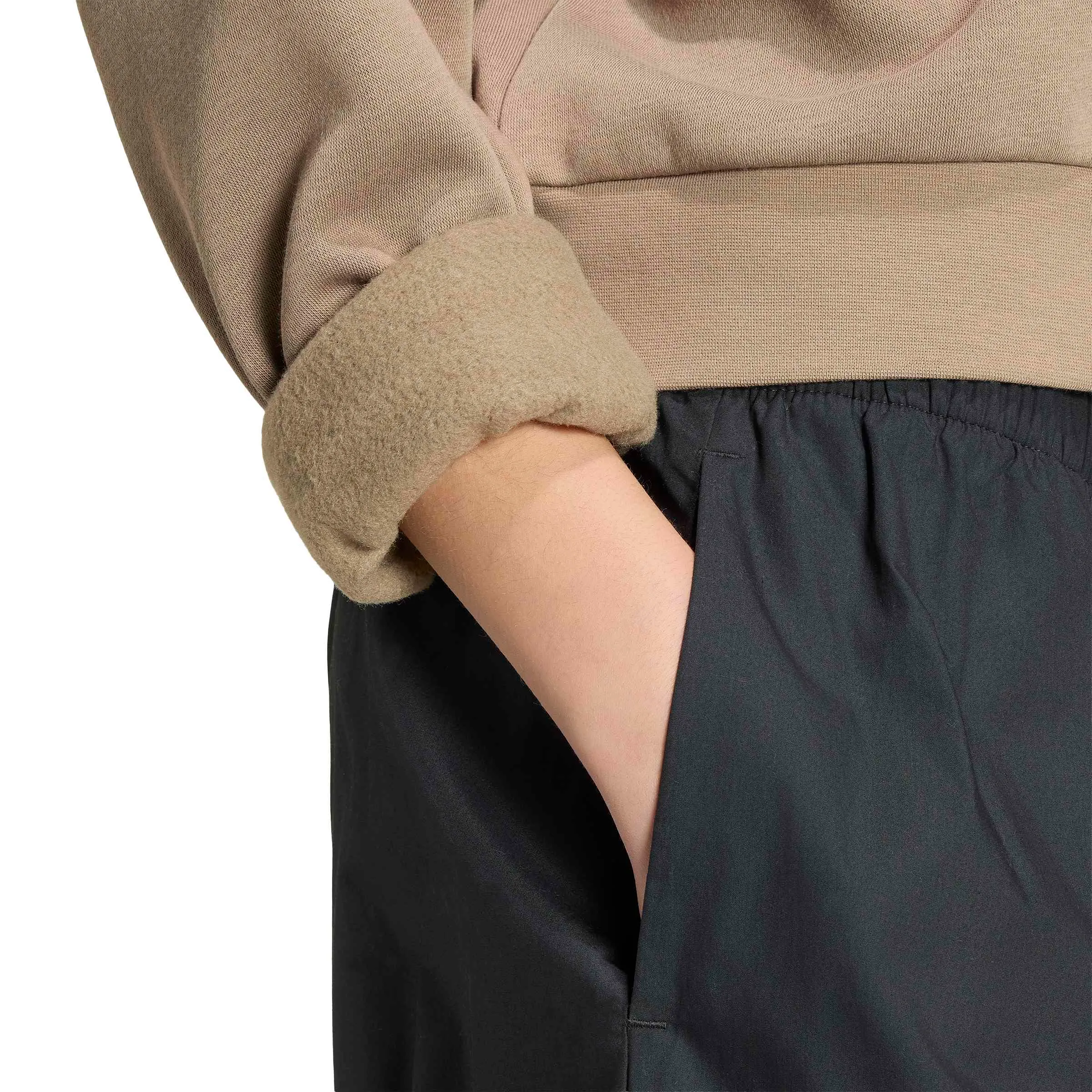 adidas Donna Essentials Small Logo Feel Cozy Relaxed Fit Sweatshirt, Khaki Six/White, M - immagine 5