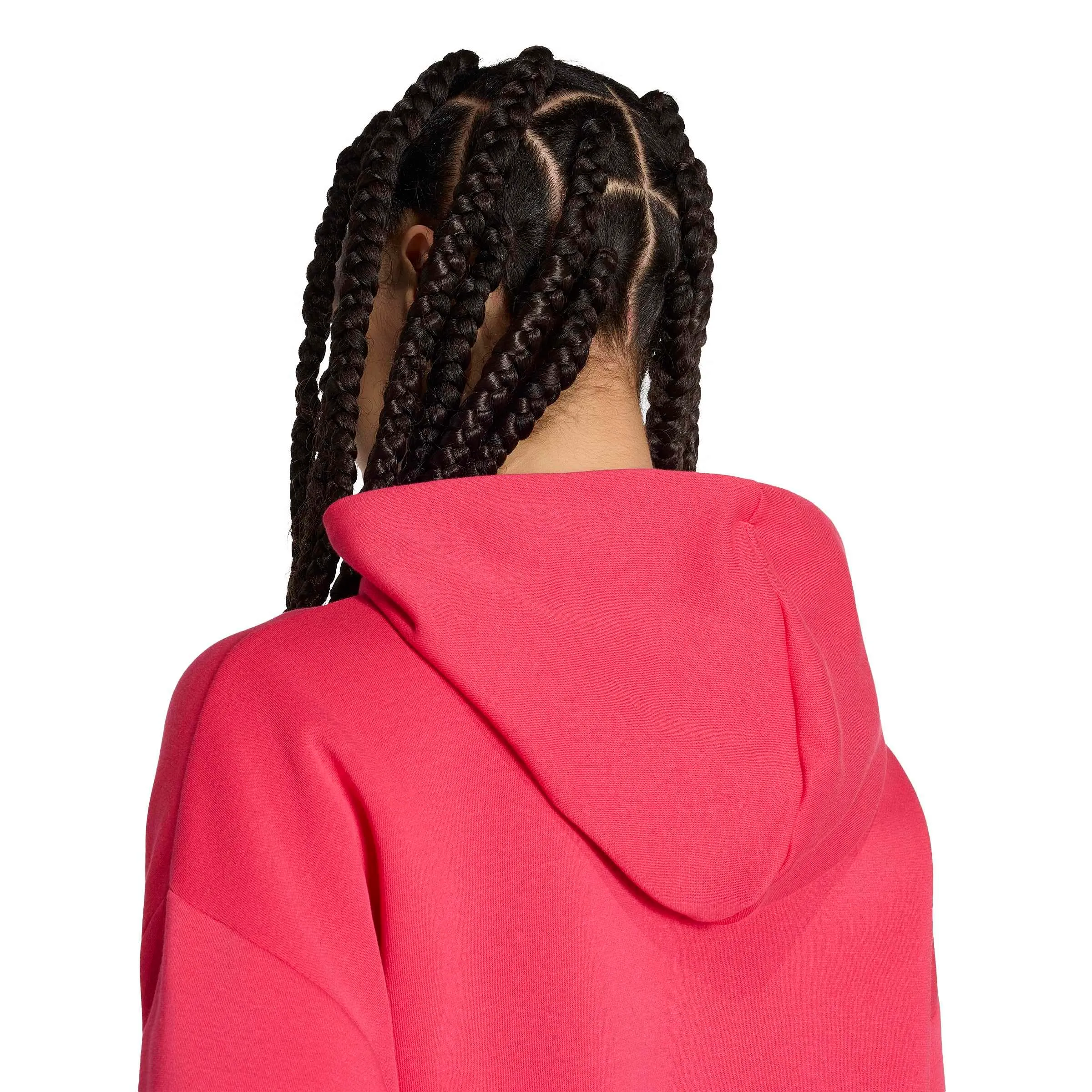adidas Donna Essentials Small Logo Feel Cozy Hoodie Sweatshirt, Power Pink/White, XS - immagine 5