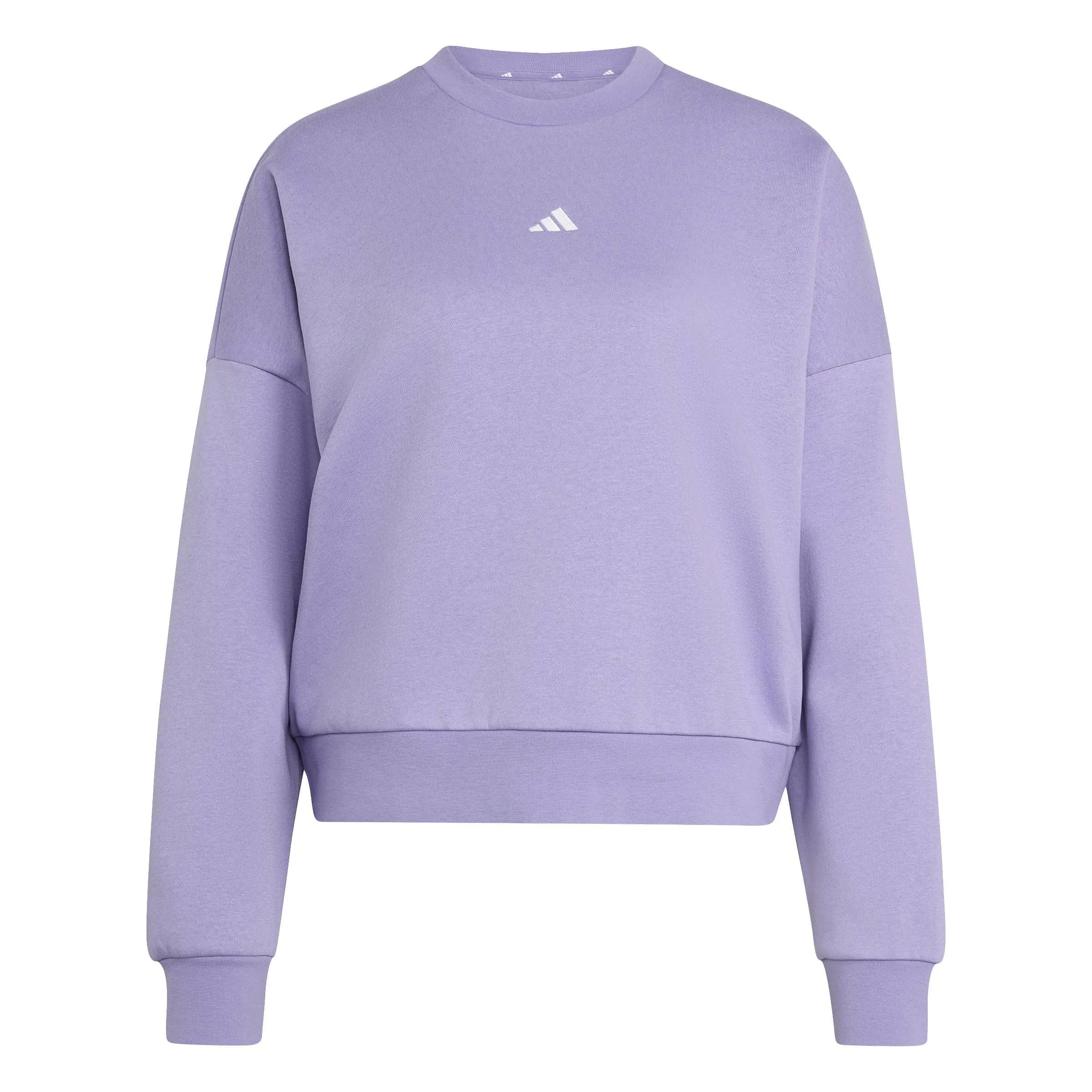 adidas Donna Essentials Small Logo Feel Cozy Relaxed Fit Sweatshirt, Magic Lilac/White, XL - immagine 1