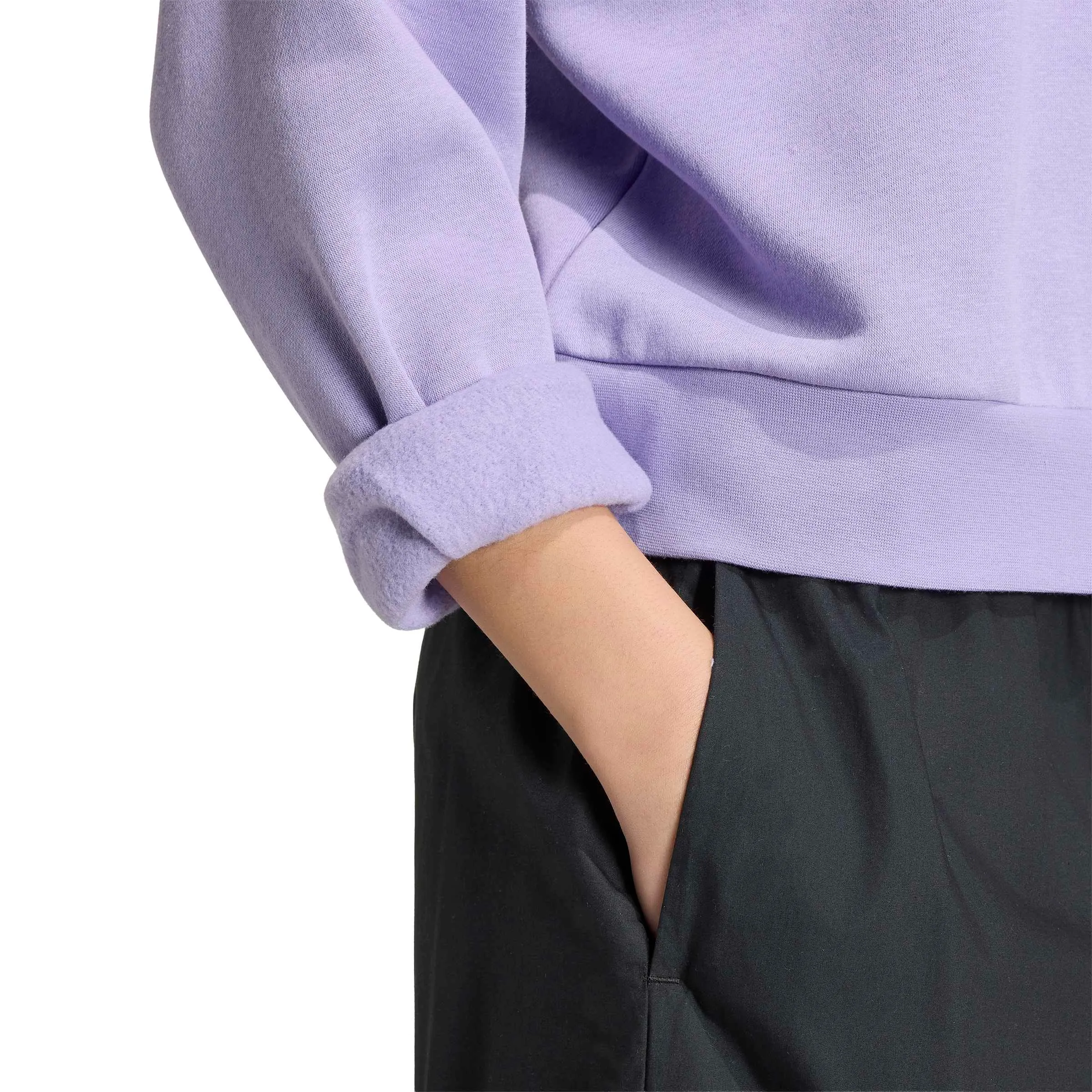 adidas Donna Essentials Small Logo Feel Cozy Relaxed Fit Sweatshirt, Magic Lilac/White, XL - immagine 5
