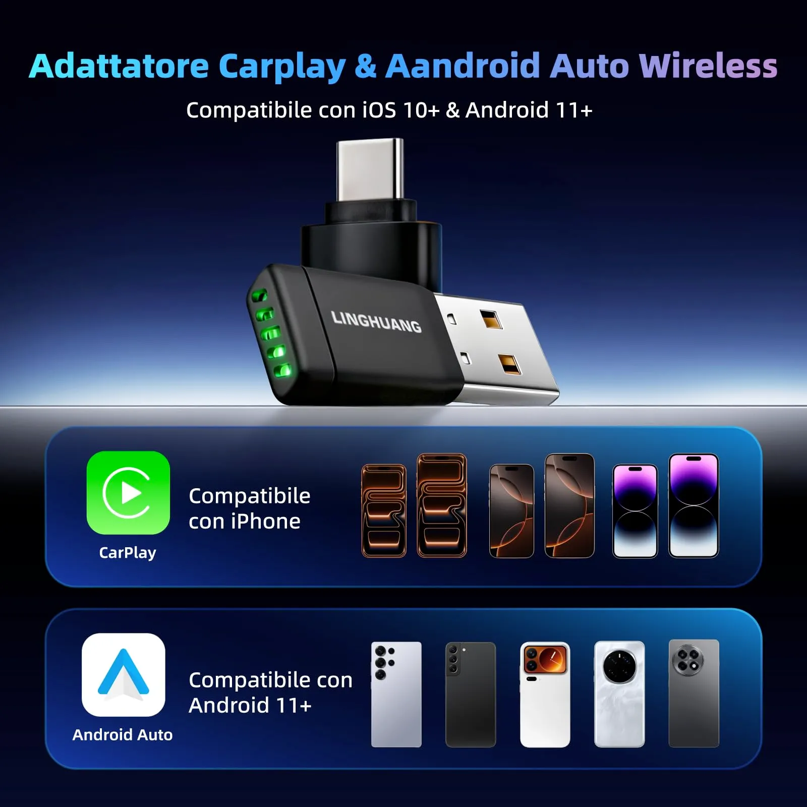 Adattatore Carplay Wireless & Mini Adattatore Android Auto Wireless - immagine 2