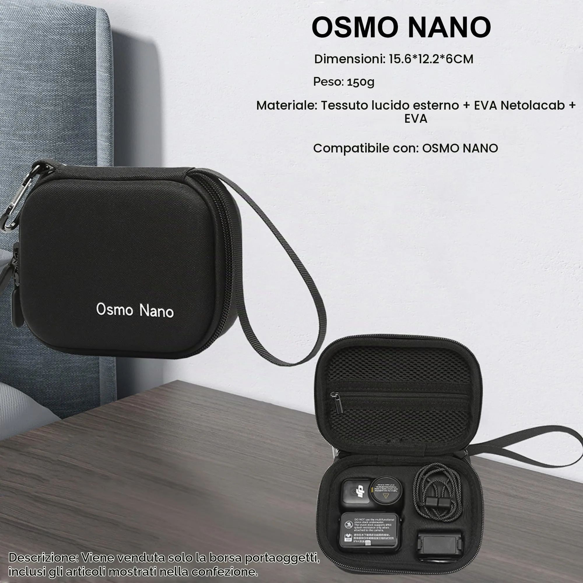 Lemxiee Custodia rigida per DJI Osmo Nano Cover Accessori + [2+2+2 Pezzi] Pellicola Vetro Temperato per DJI Osmo Nano Protettiva Case - immagine 7