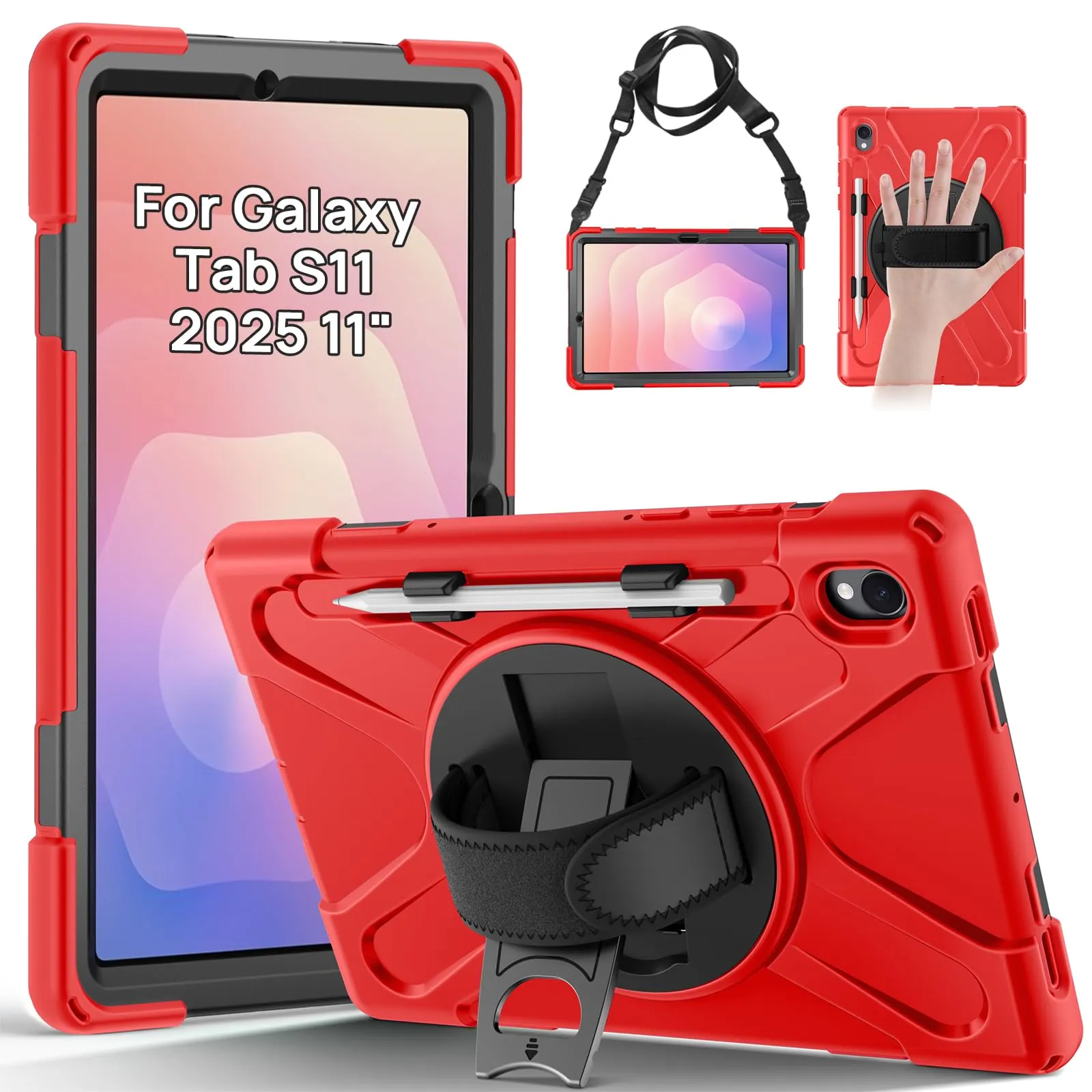Gerutek Cover per Samsung Galaxy Tab S11 11 Pollici 2025, Rosso - immagine 1
