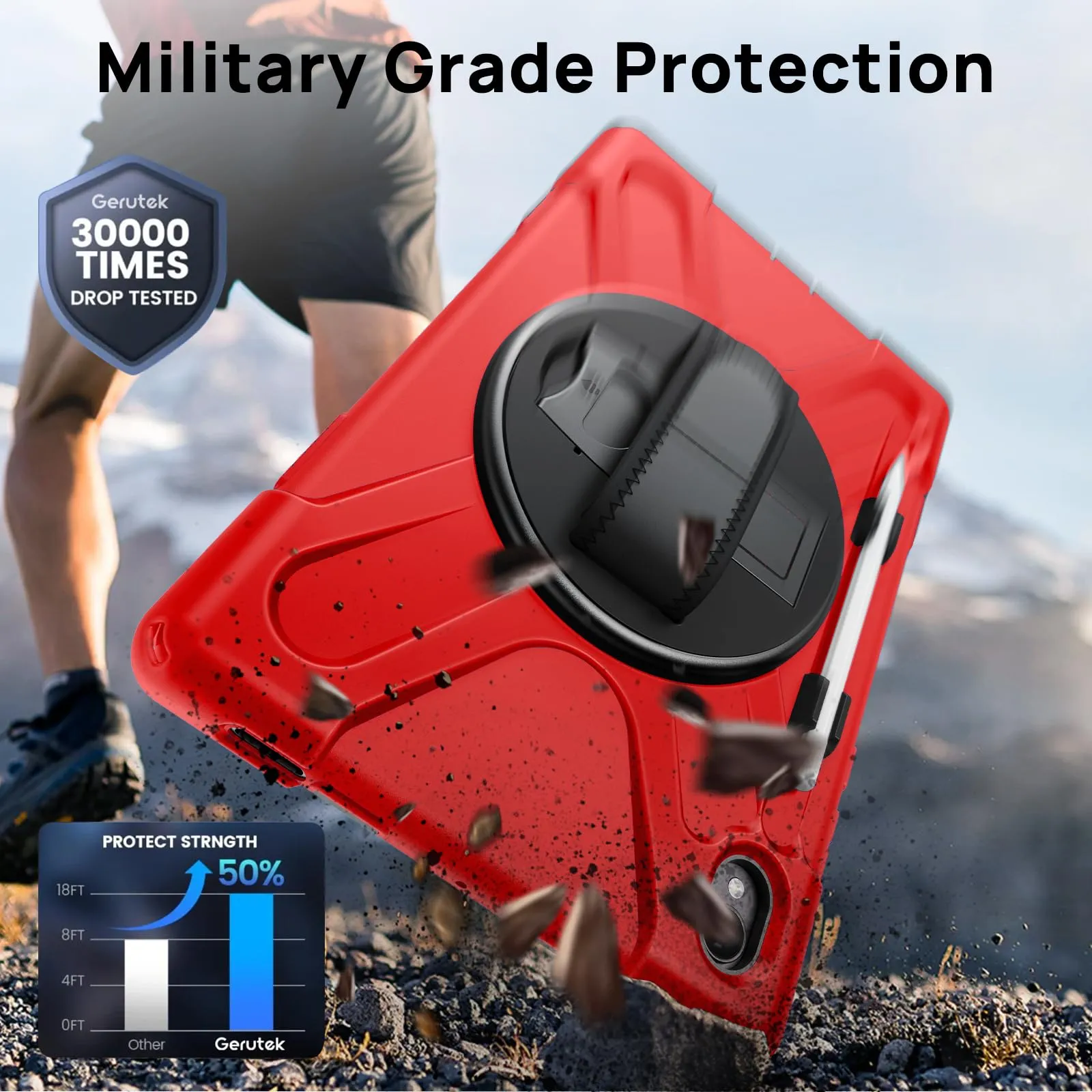 Gerutek Cover per Samsung Galaxy Tab S11 11 Pollici 2025, Rosso - immagine 4