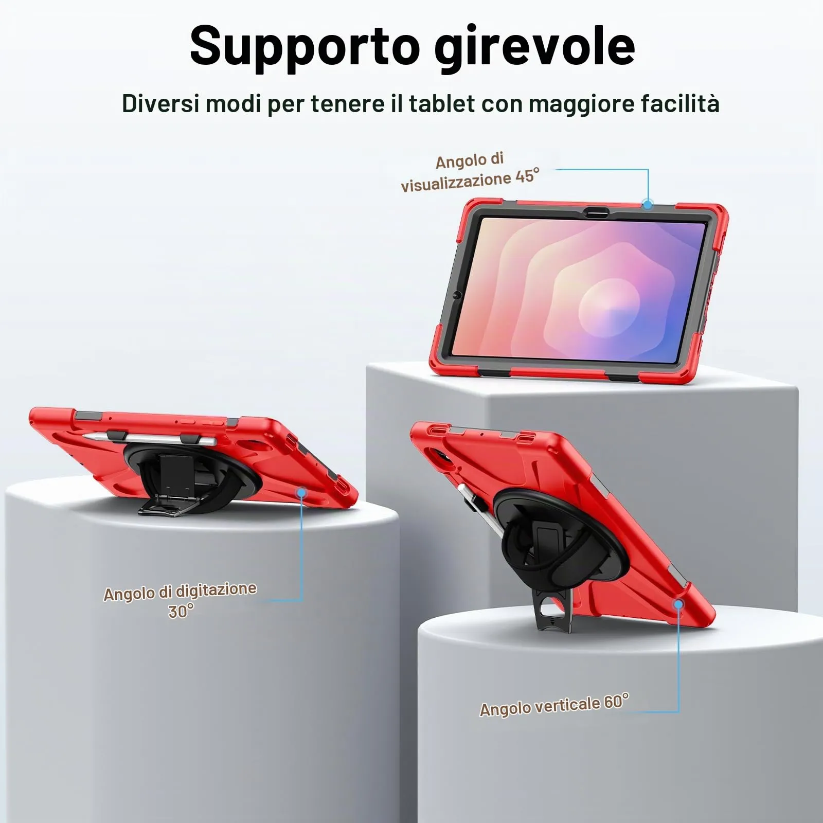 Gerutek Cover per Samsung Galaxy Tab S11 11 Pollici 2025, Rosso - immagine 5