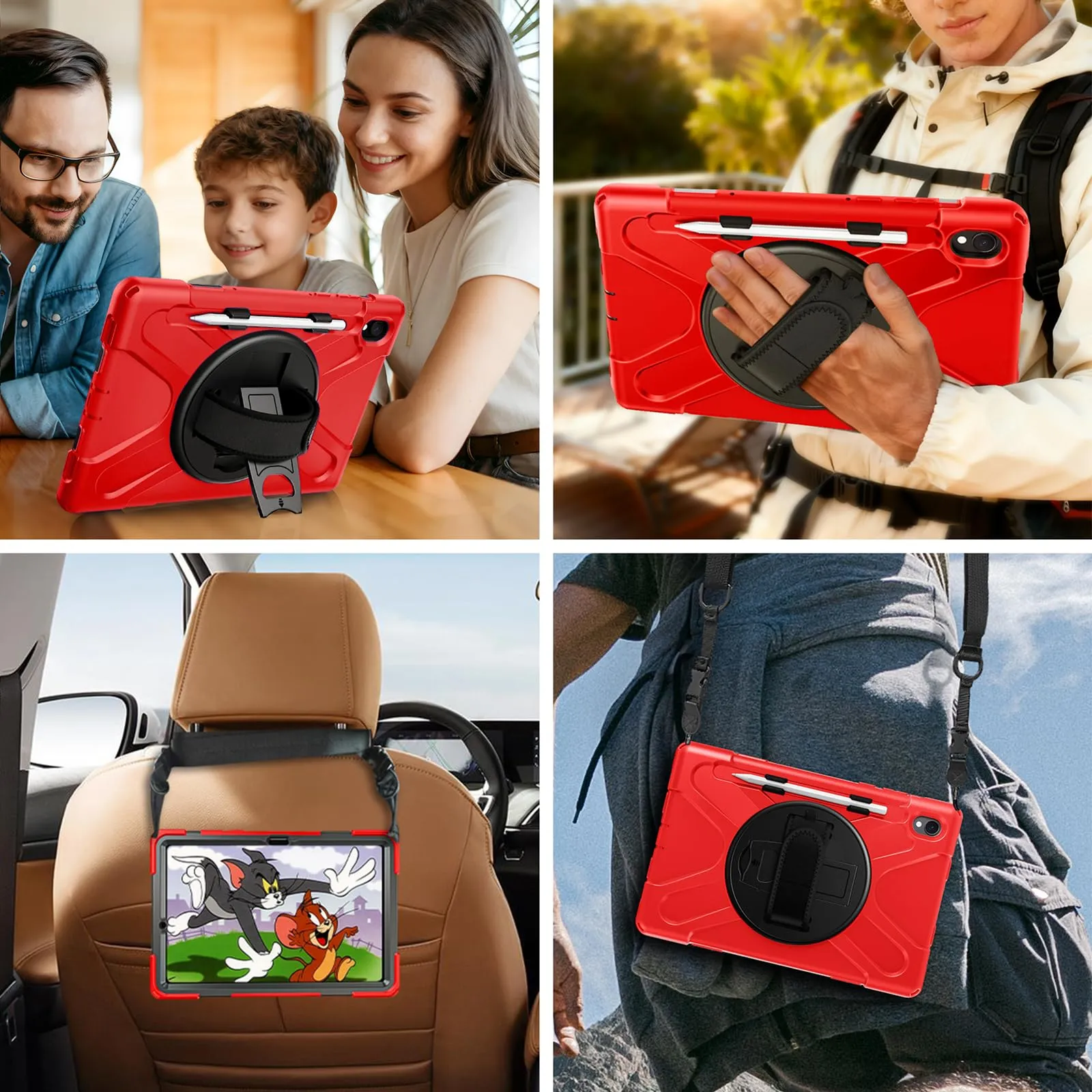 Gerutek Cover per Samsung Galaxy Tab S11 11 Pollici 2025, Rosso - immagine 7