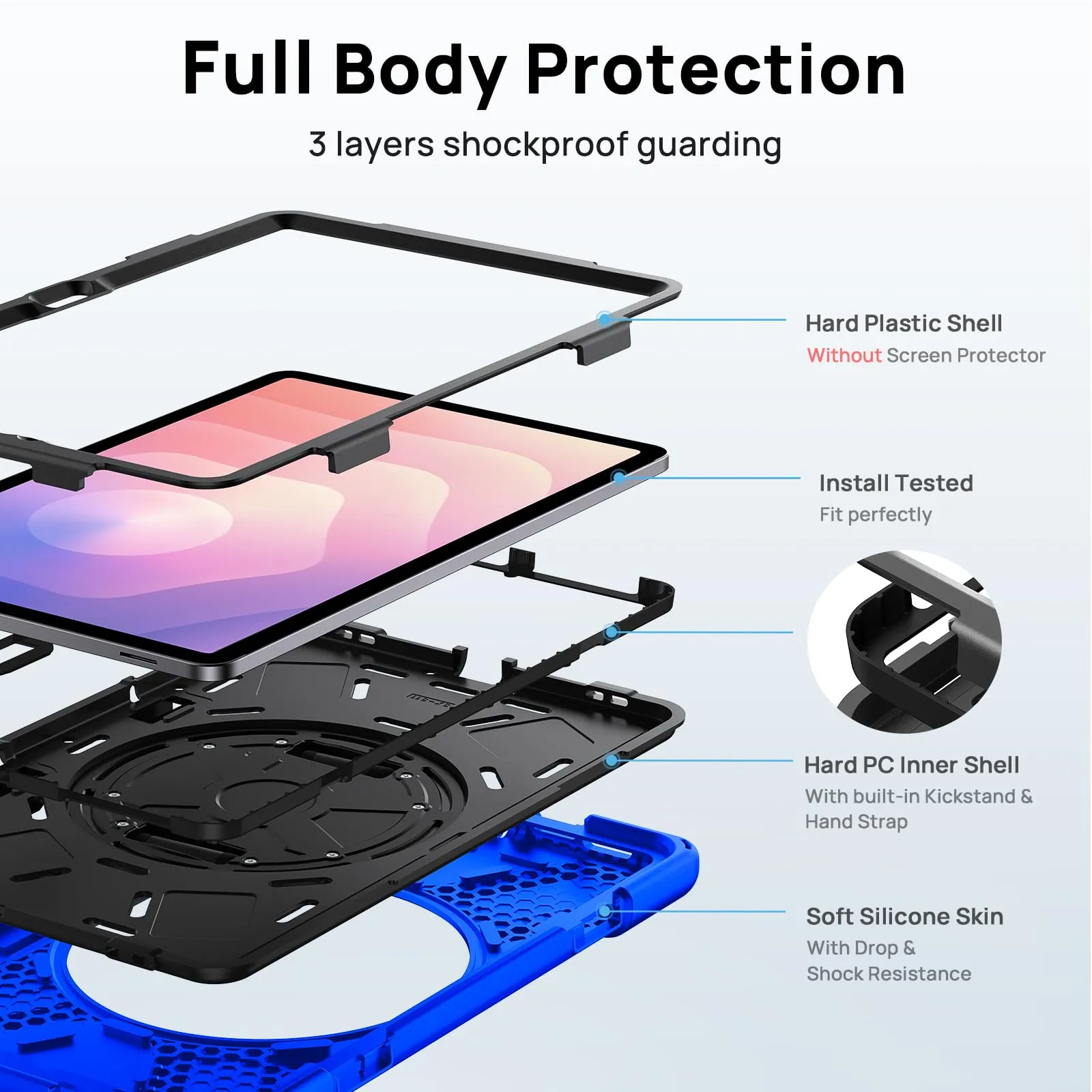 Gerutek Cover per Samsung Galaxy Tab S11 11 Pollici 2025, Blu - immagine 3