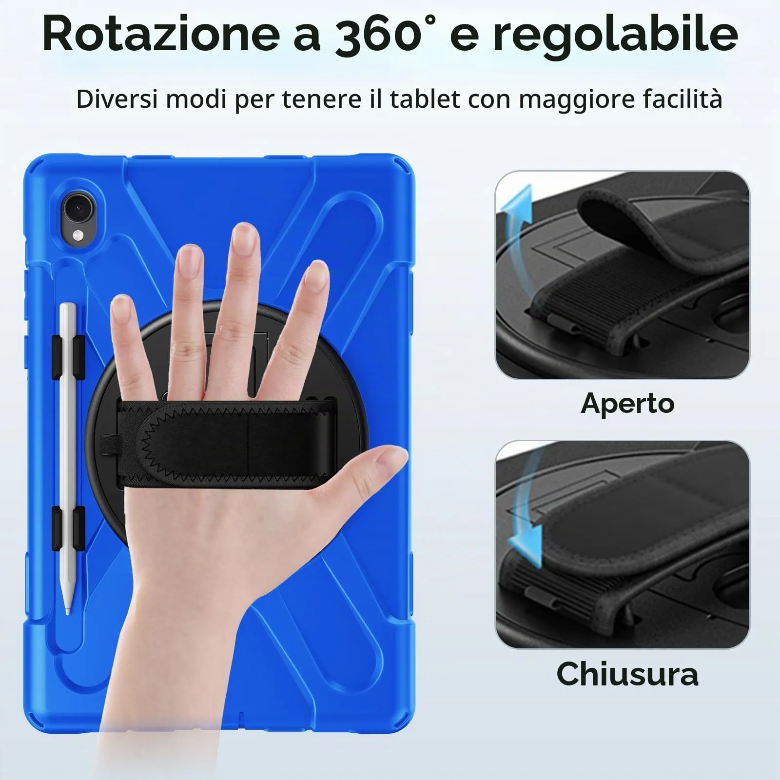 Gerutek Cover per Samsung Galaxy Tab S11 11 Pollici 2025, Blu - immagine 6