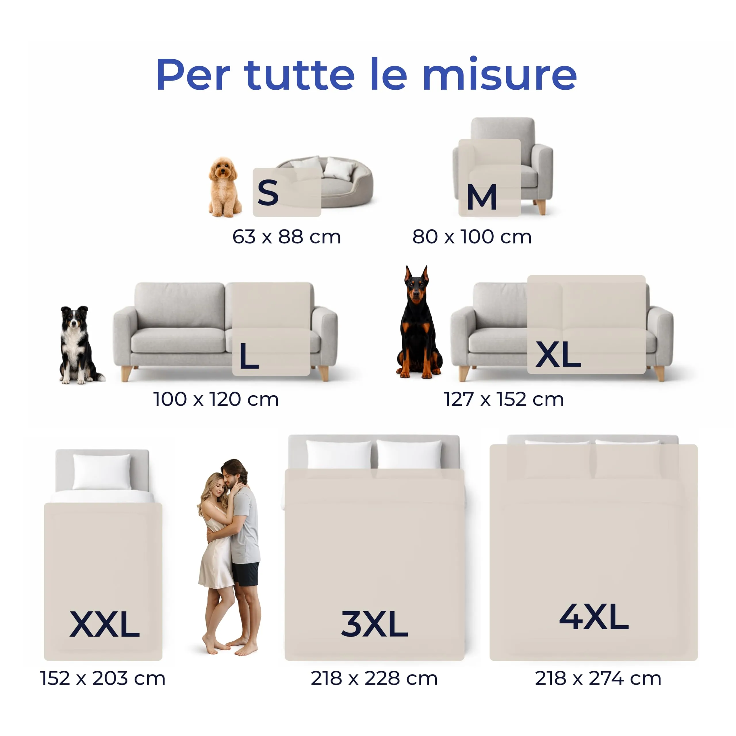 Dreamzie Coperta Impermeabile per Cani 100x120cm - Copridivano Impermeabile per Animali - Reversibile e Lavabile in Lavatrice in Pile Sherpa per Letto o Divano - Beige - immagine 5