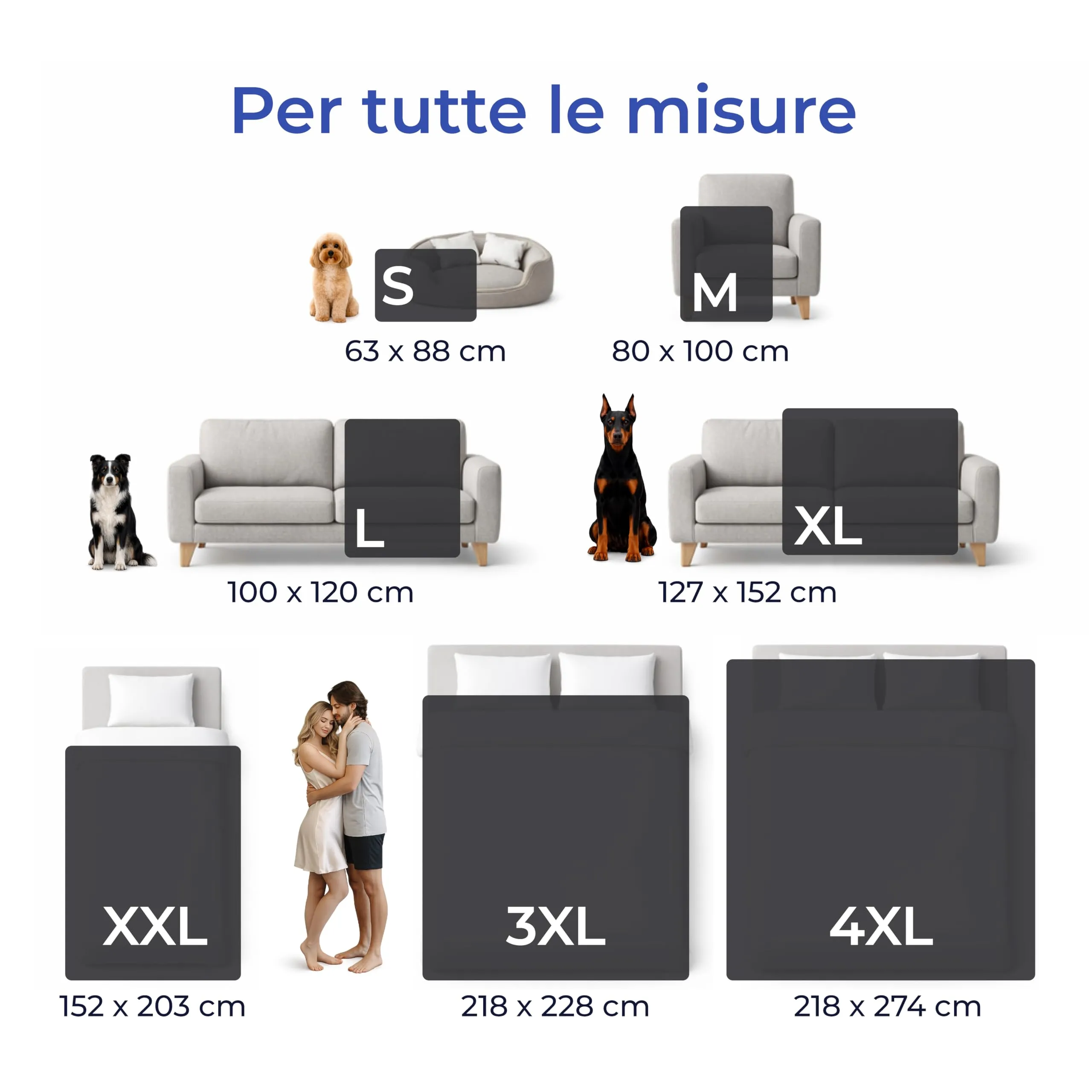 Dreamzie Coperta Impermeabile 218x228cm - Cerata Letto Matrimoniale Reversibile e Lavabile in Lavatrice in Pile Sherpa per Letto o Divano - Copridivano impermeabile per animali - Nero - immagine 5