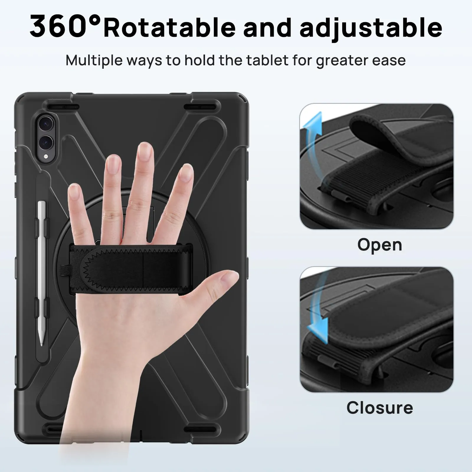 Gerutek Cover per Samsung Galaxy Tab S12 Ultra/ S11 Ultra 14.6'', Nero - immagine 6